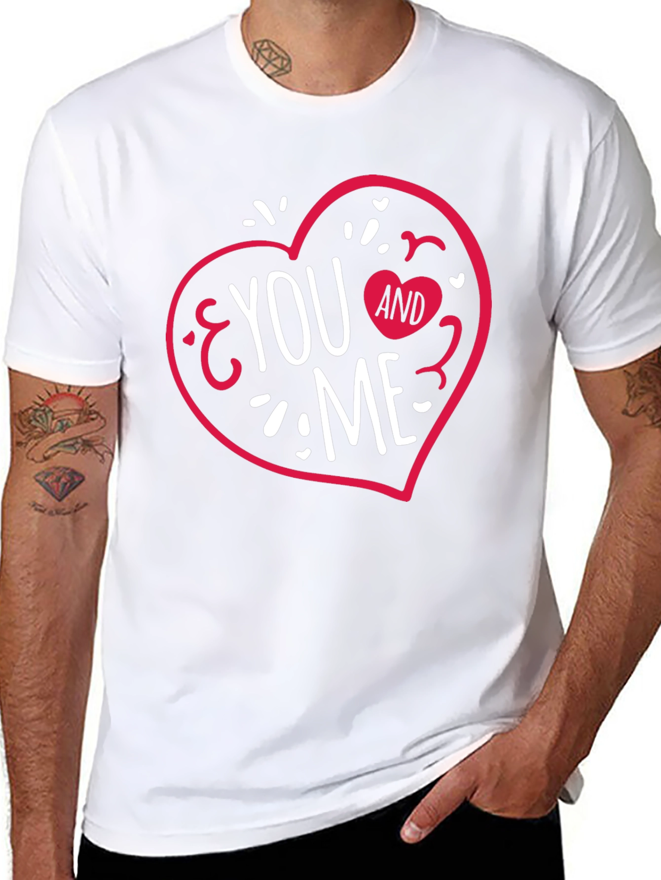 You & Me Heart Graphic Tee - Valentines Day