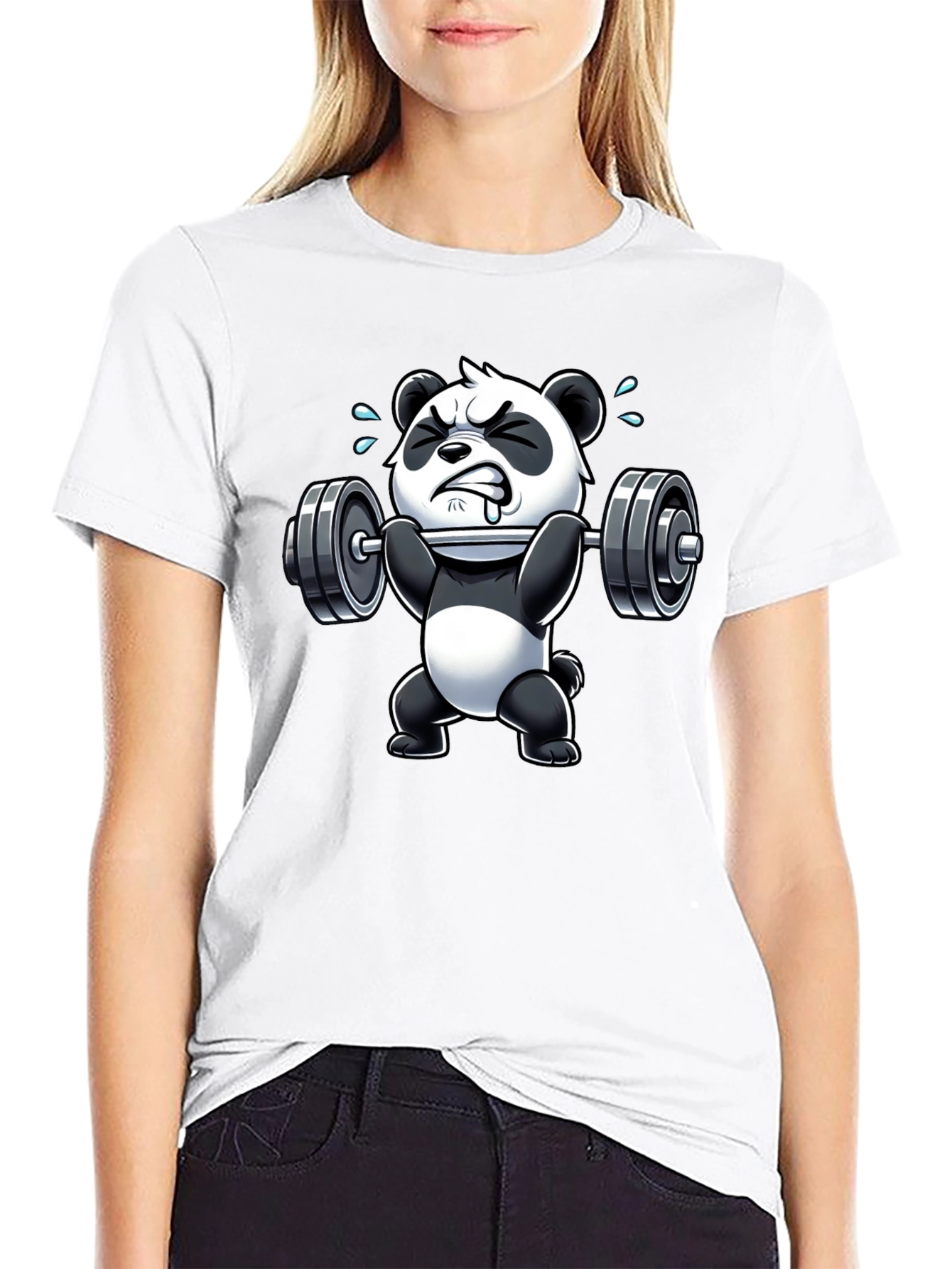 Weightlifting Panda Graphic T-Shirt
