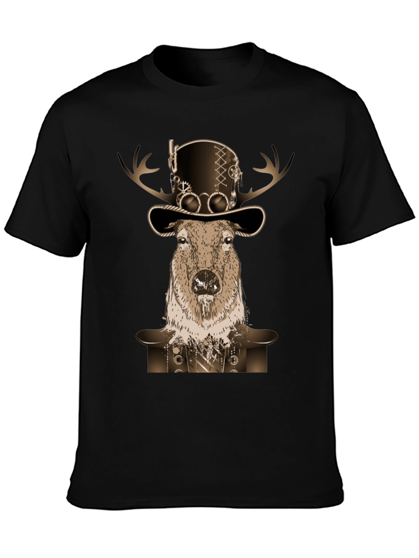 Steampunk Deer T-Shirt - Novelty Graphic Tee
