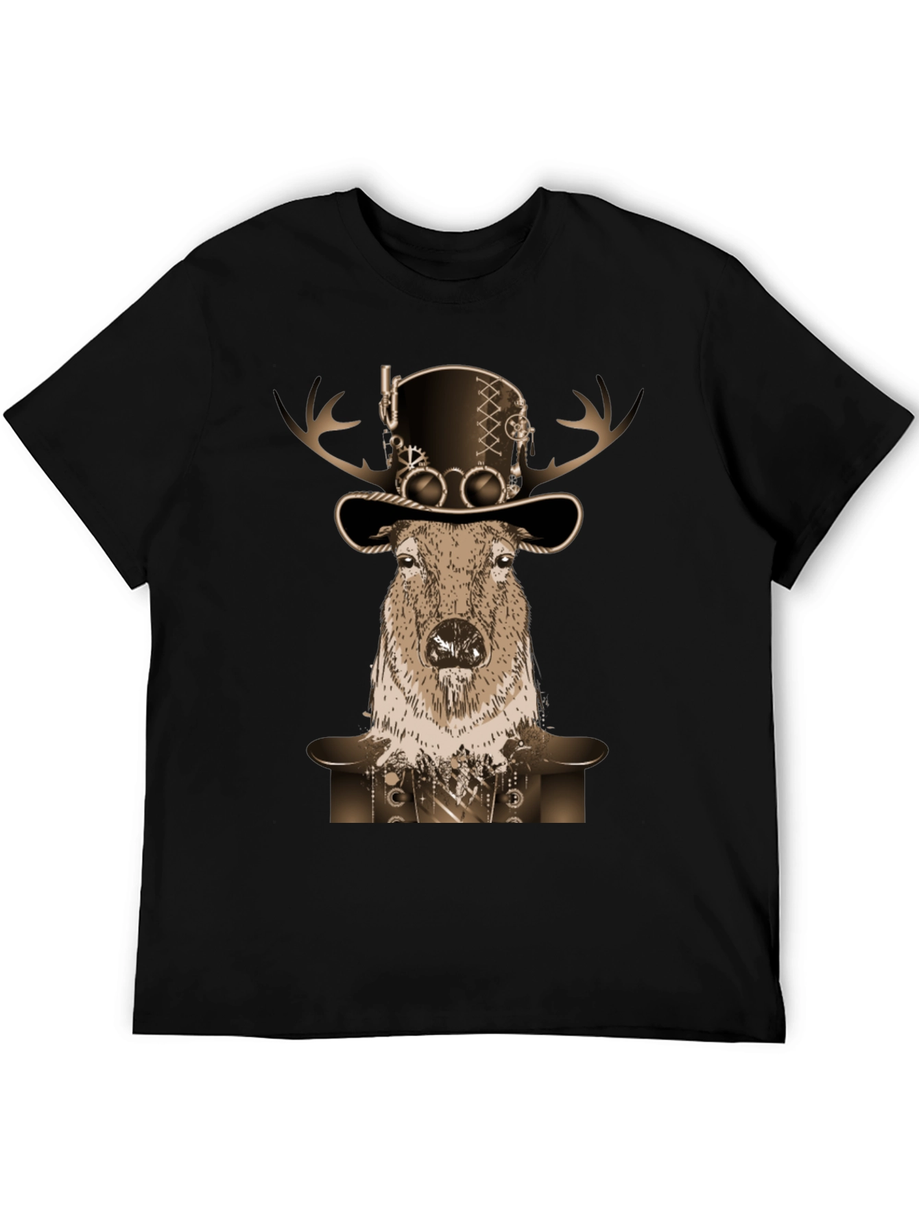 Steampunk Deer T-Shirt - Novelty Graphic Tee