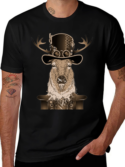 Steampunk Deer T-Shirt - Novelty Graphic Tee