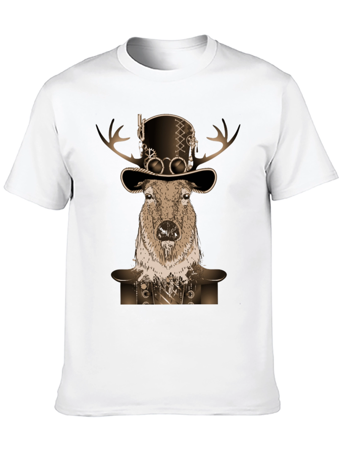 Steampunk Deer T-Shirt - Novelty Graphic Tee