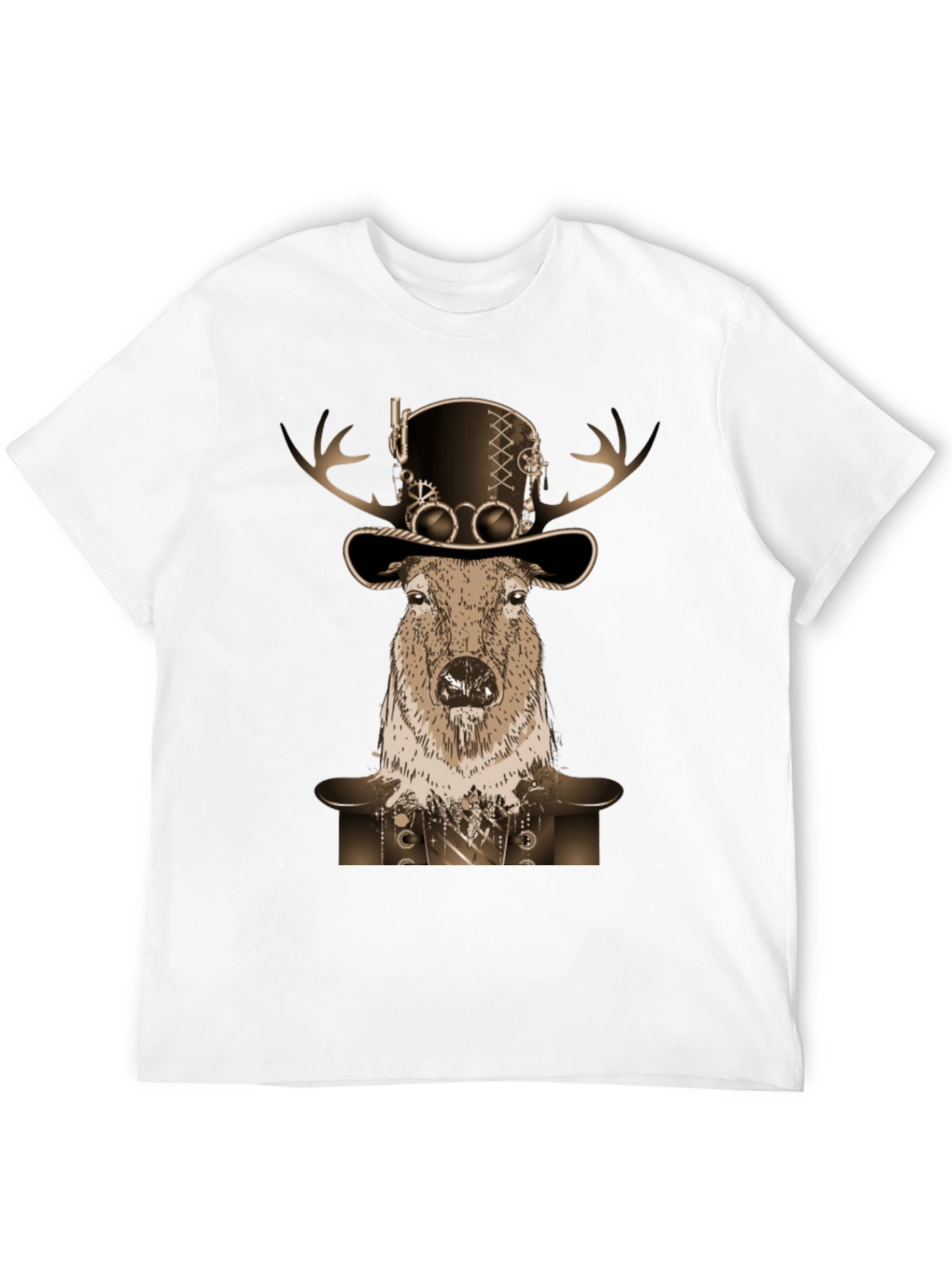 Steampunk Deer T-Shirt - Novelty Graphic Tee