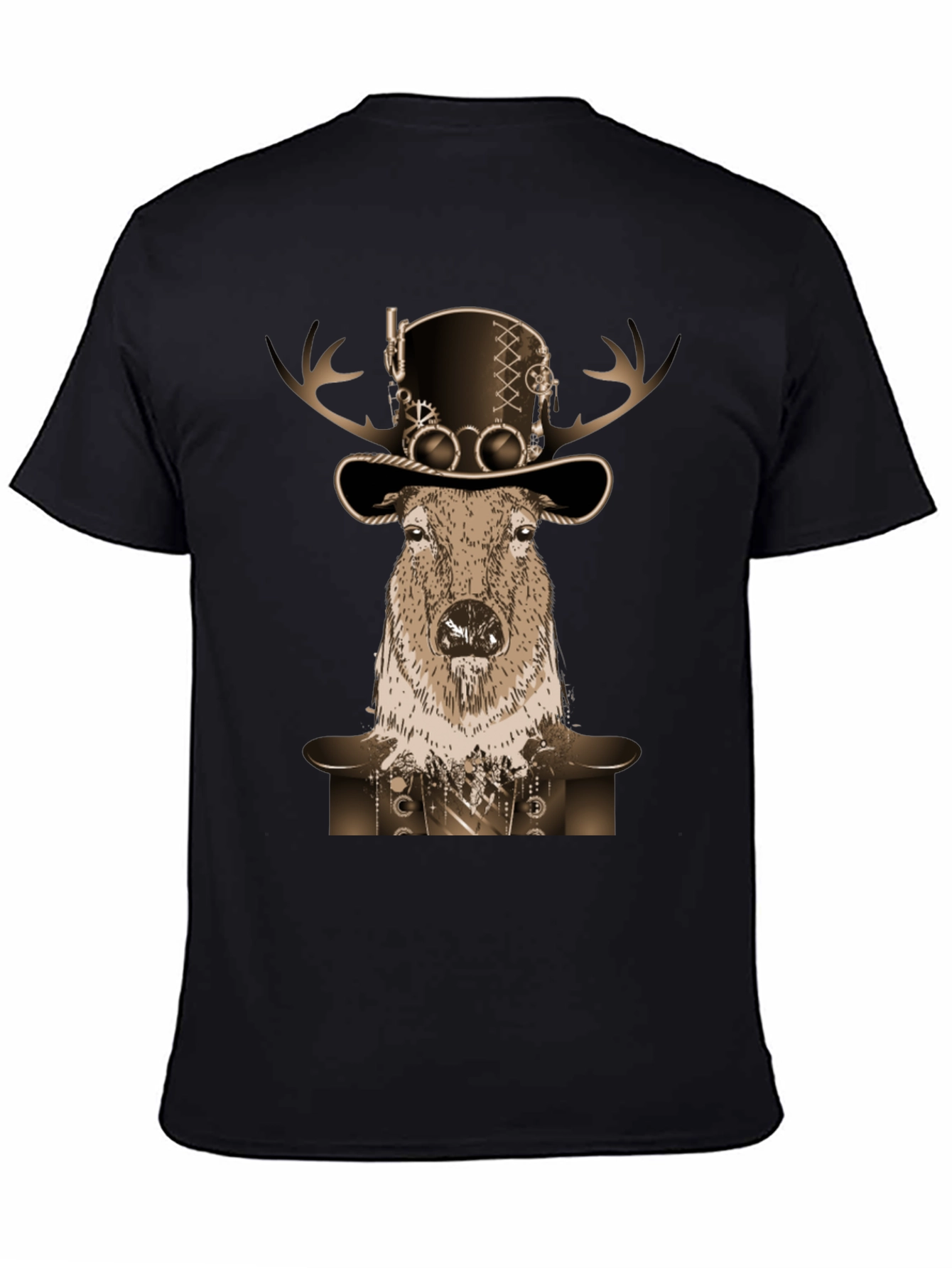 Steampunk Deer T-Shirt - Novelty Graphic Tee