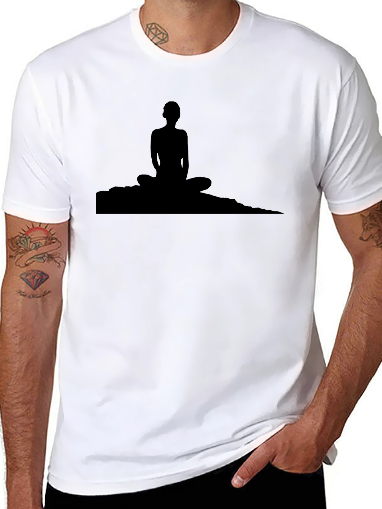 Meditative Silhouette Tee - Black