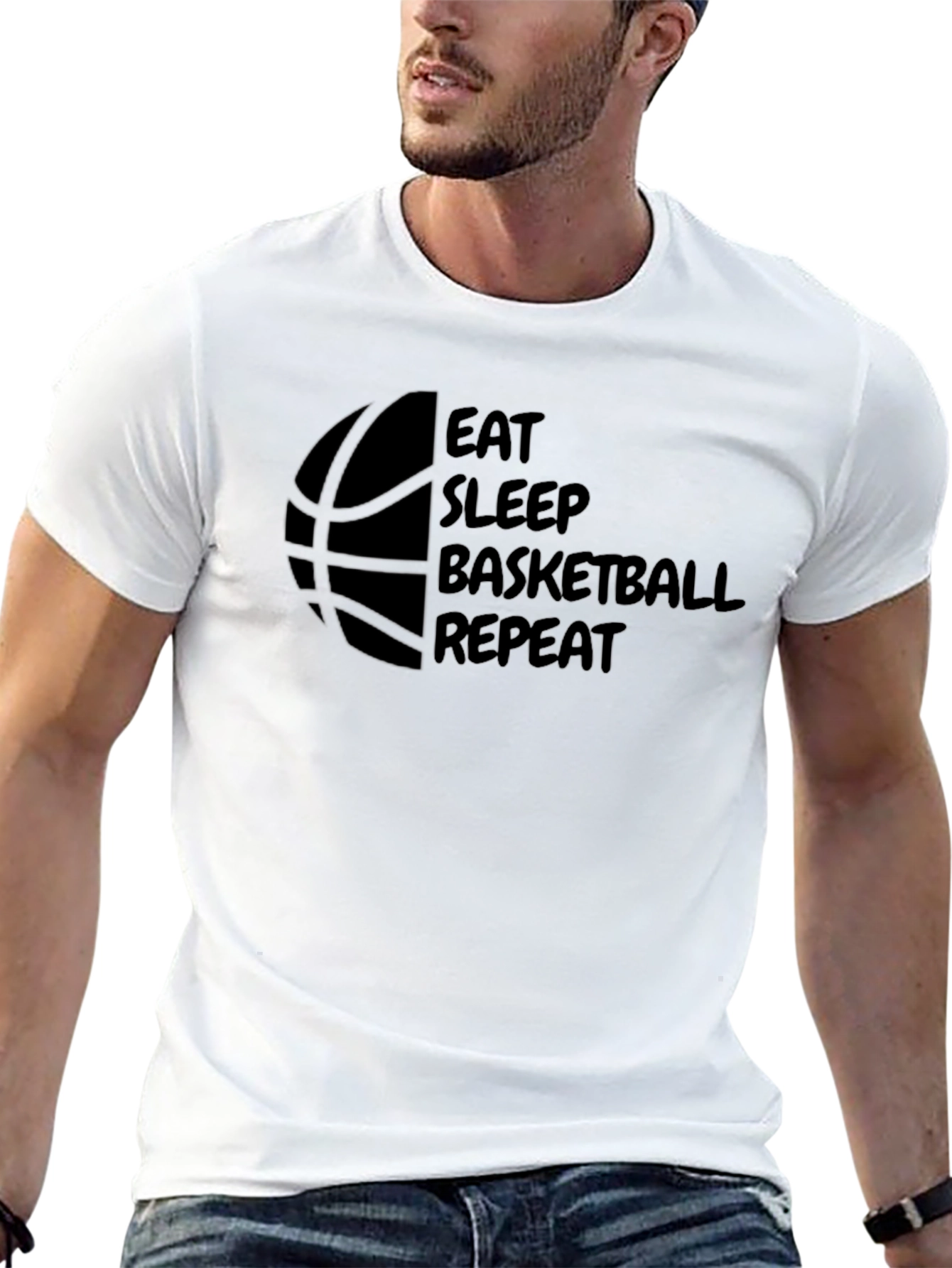 Eat Sleep Basketball Repeat Graphic Tee
