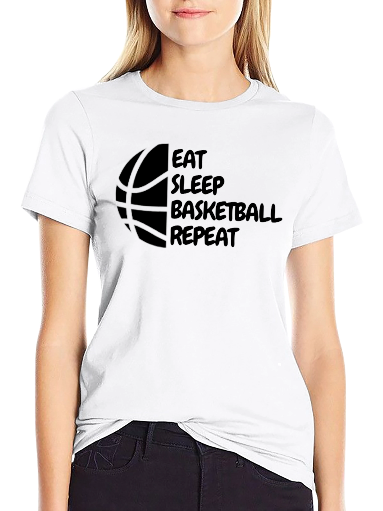 Eat Sleep Basketball Repeat Graphic Tee