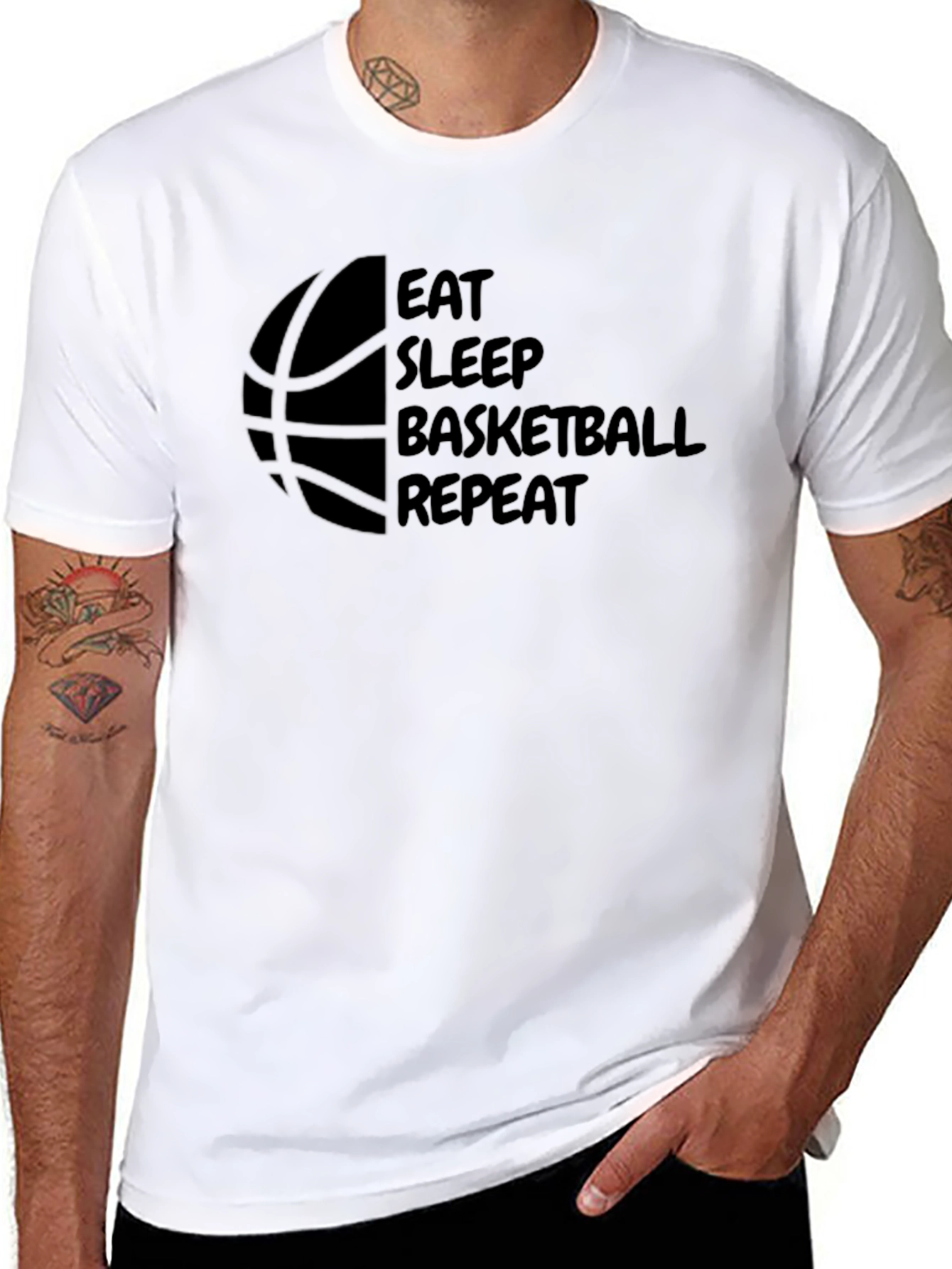 Eat Sleep Basketball Repeat Graphic Tee