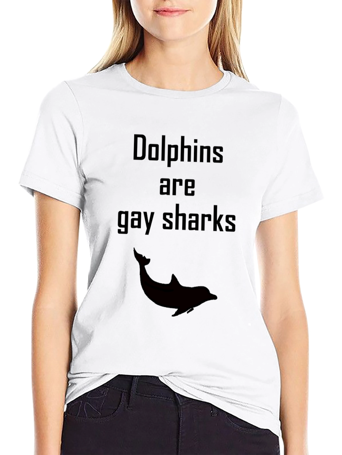 Dolphins Are Gay Sharks Graphic T-Shirt