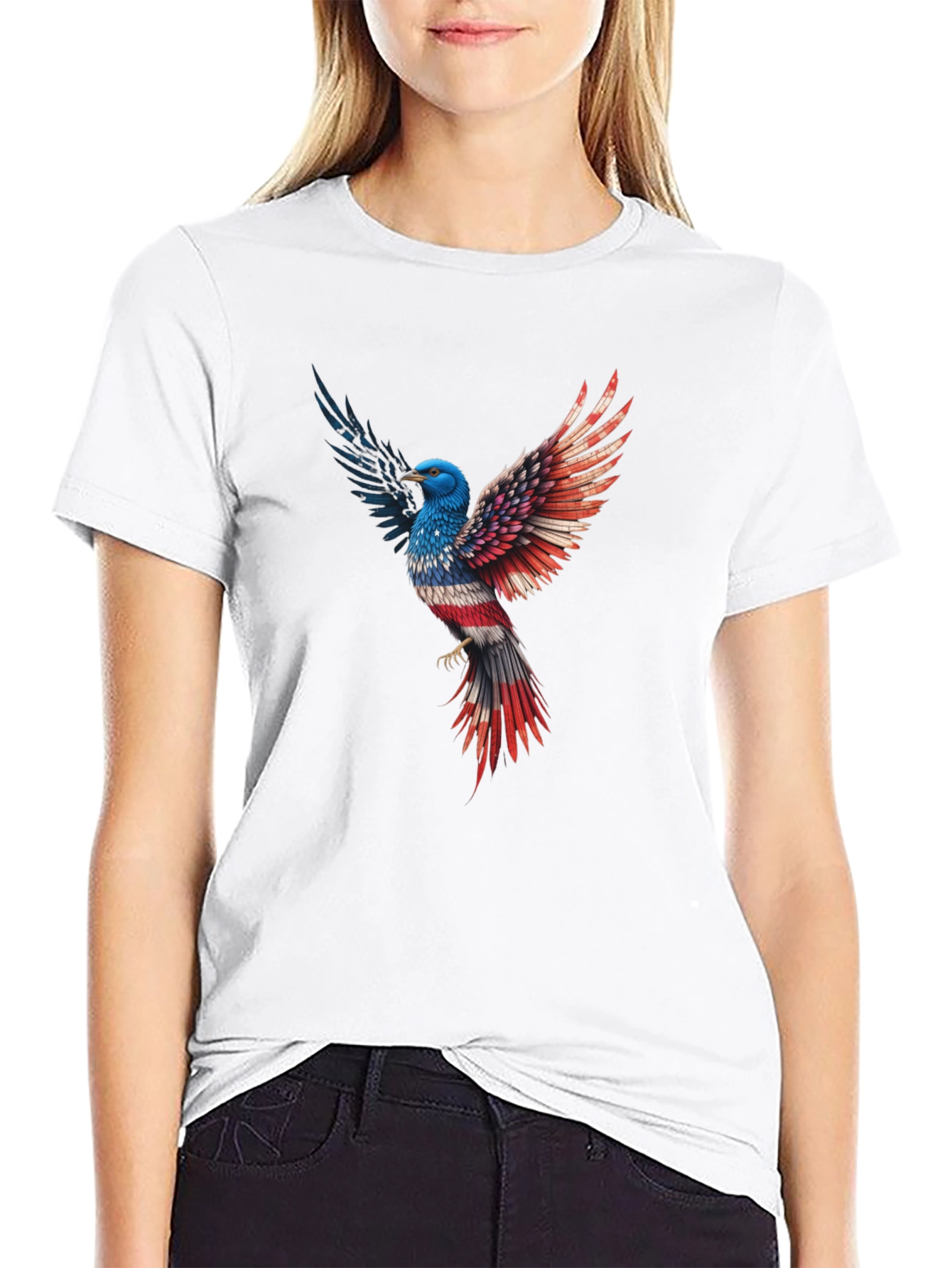 Patriotic Eagle Graphic Tee - Black