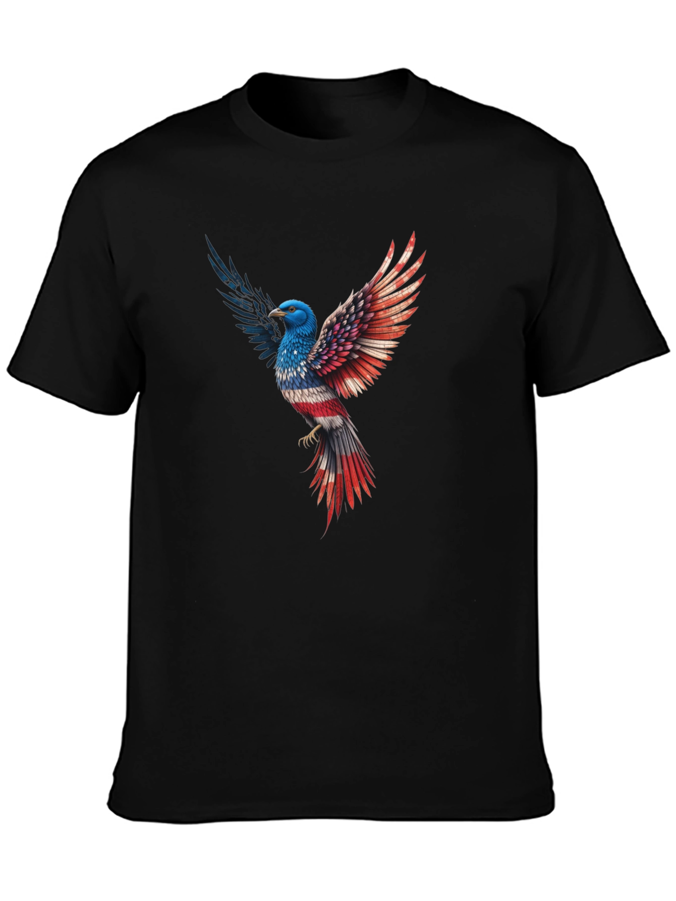 Patriotic Eagle Graphic Tee - Black