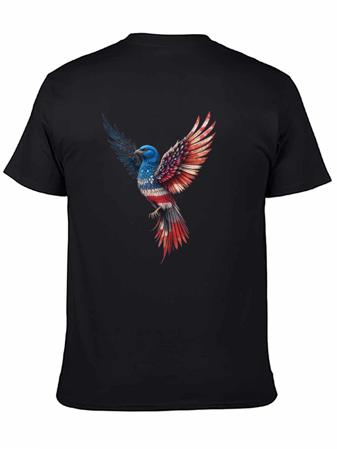 Patriotic Eagle Graphic Tee - Black