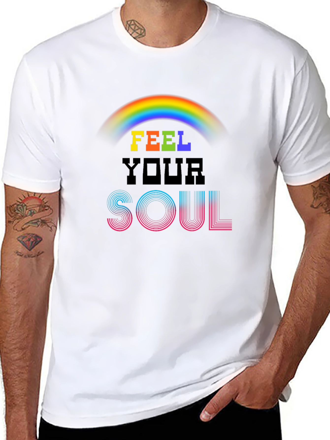 Feel Your Soul Rainbow Graphic Tee