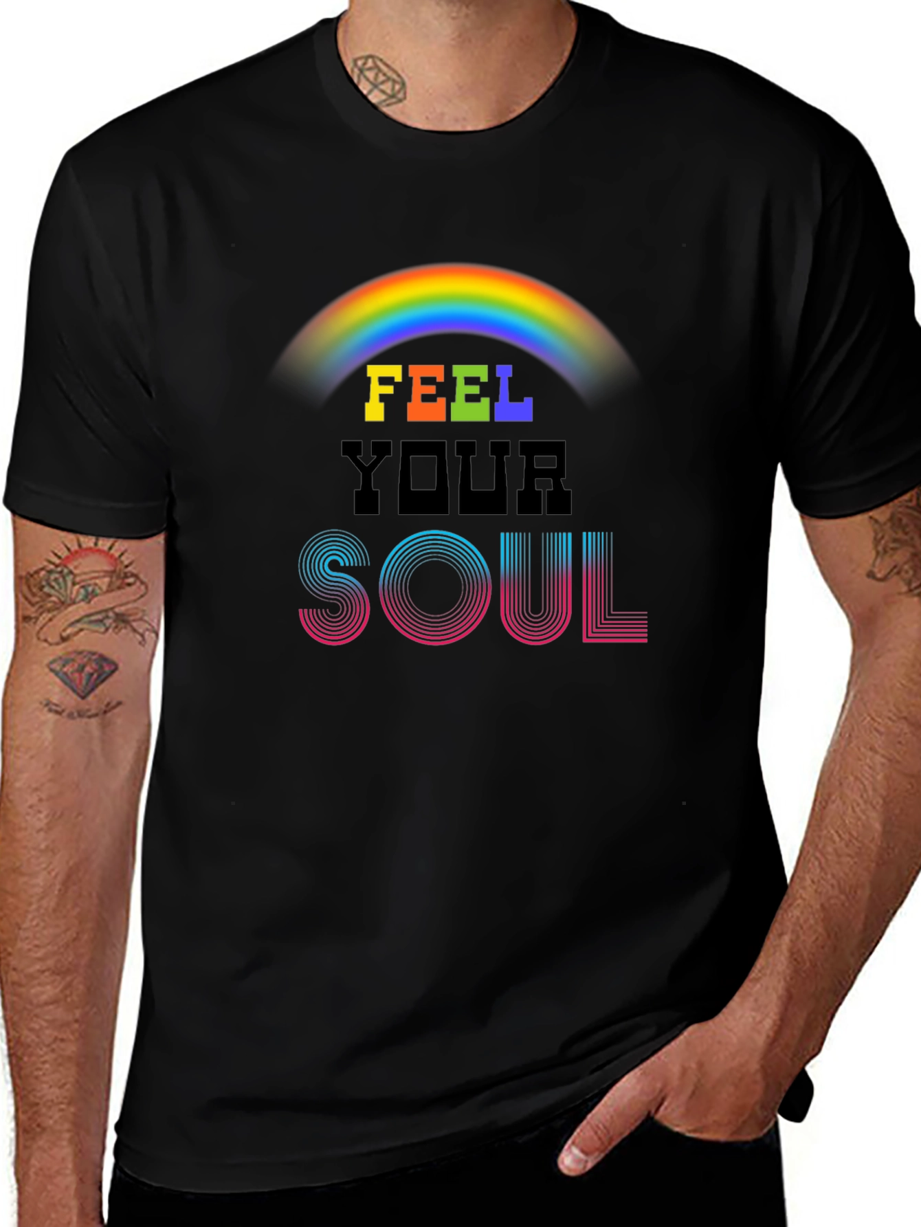 Feel Your Soul Rainbow Graphic Tee