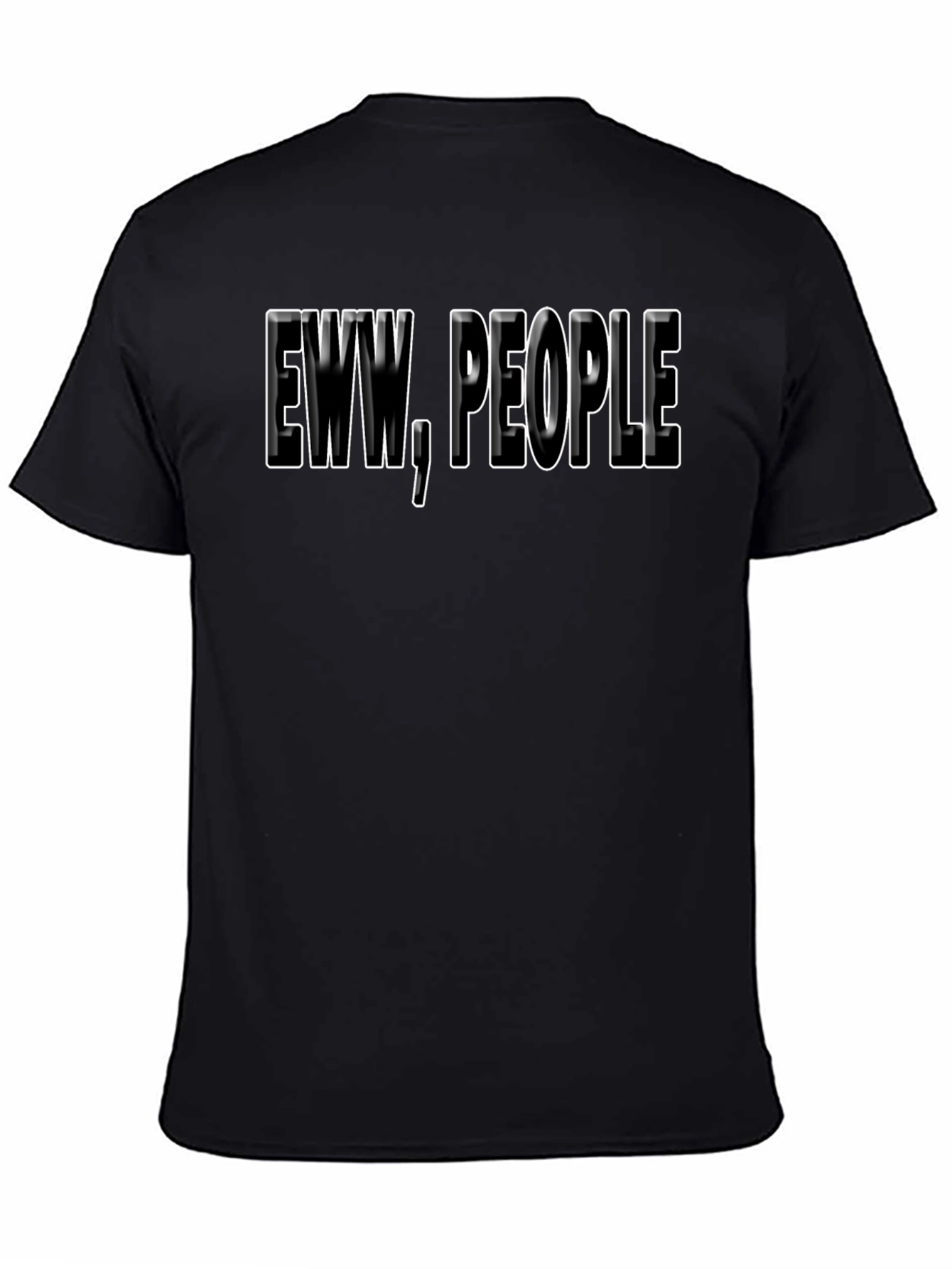 Eww People Graphic Tee - Soft Black Cotton