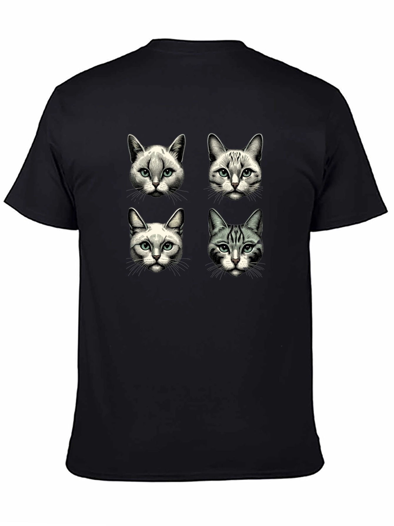 Cat Faces Graphic T-Shirt