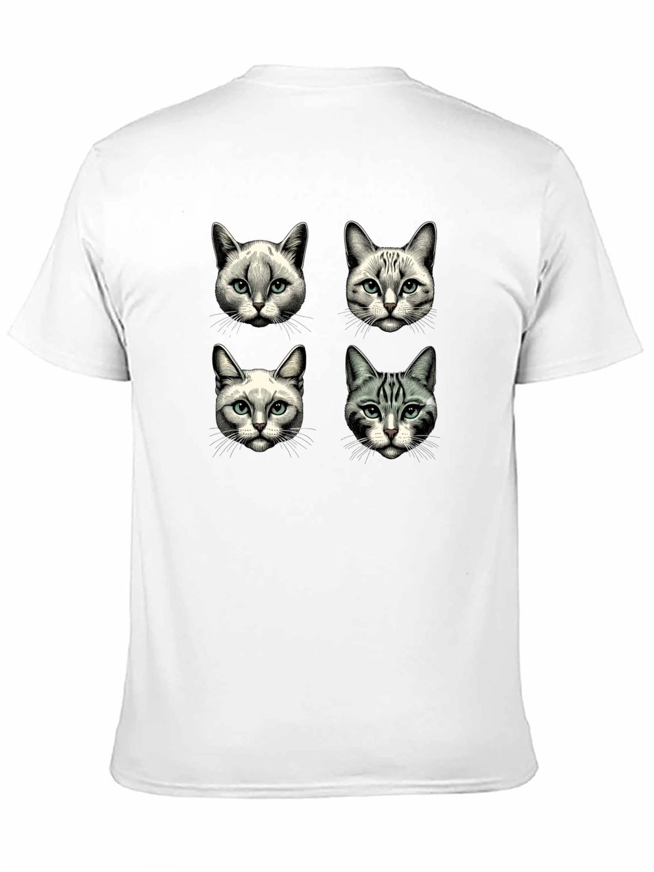 Cat Faces Graphic T-Shirt