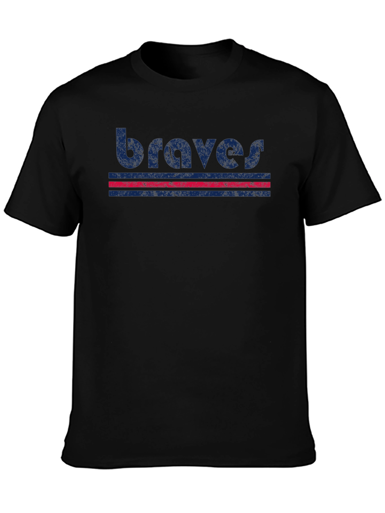 Braves Retro Graphic T-Shirt - Black Cotton Blend