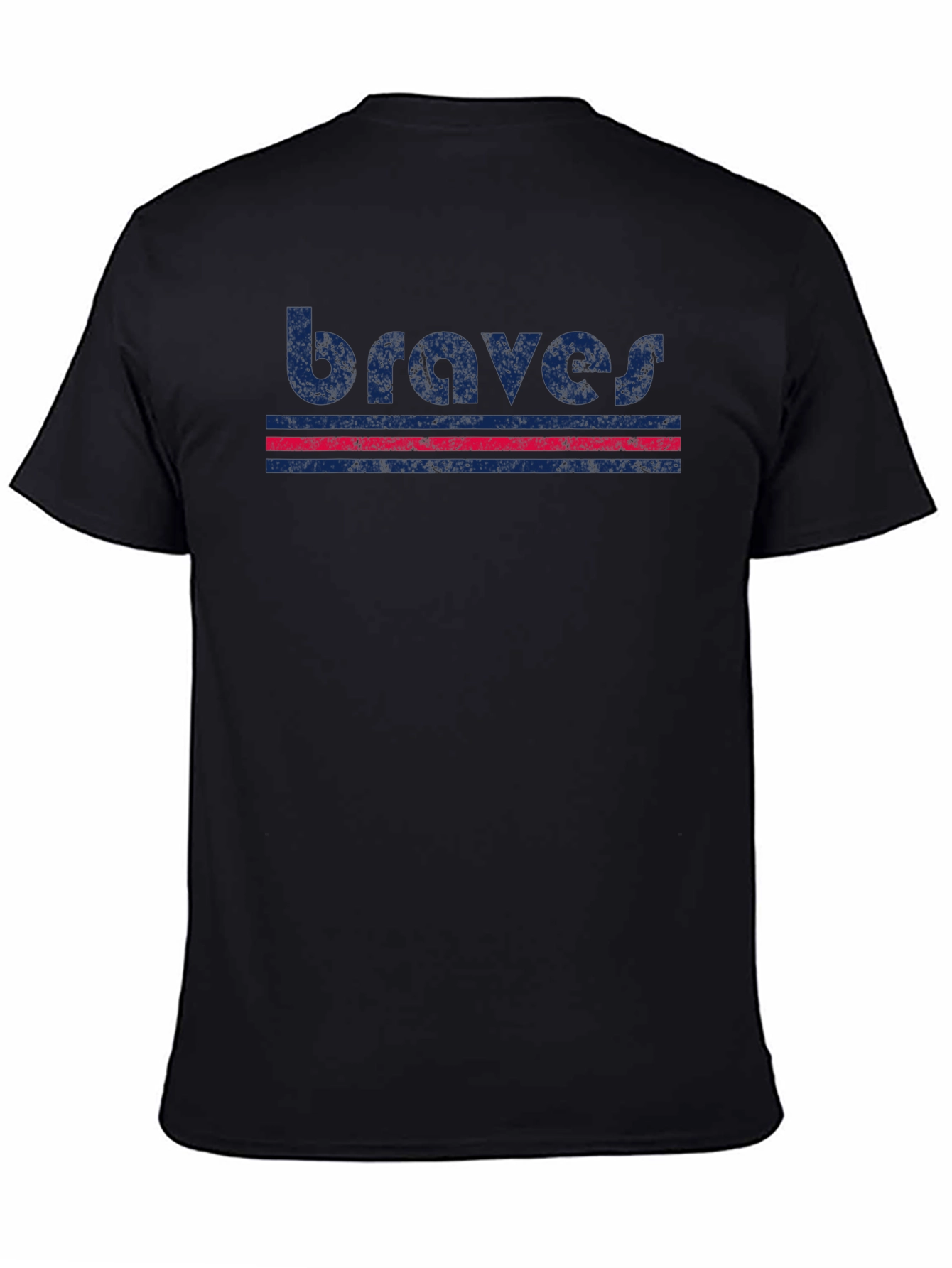Braves Retro Graphic T-Shirt - Black Cotton Blend