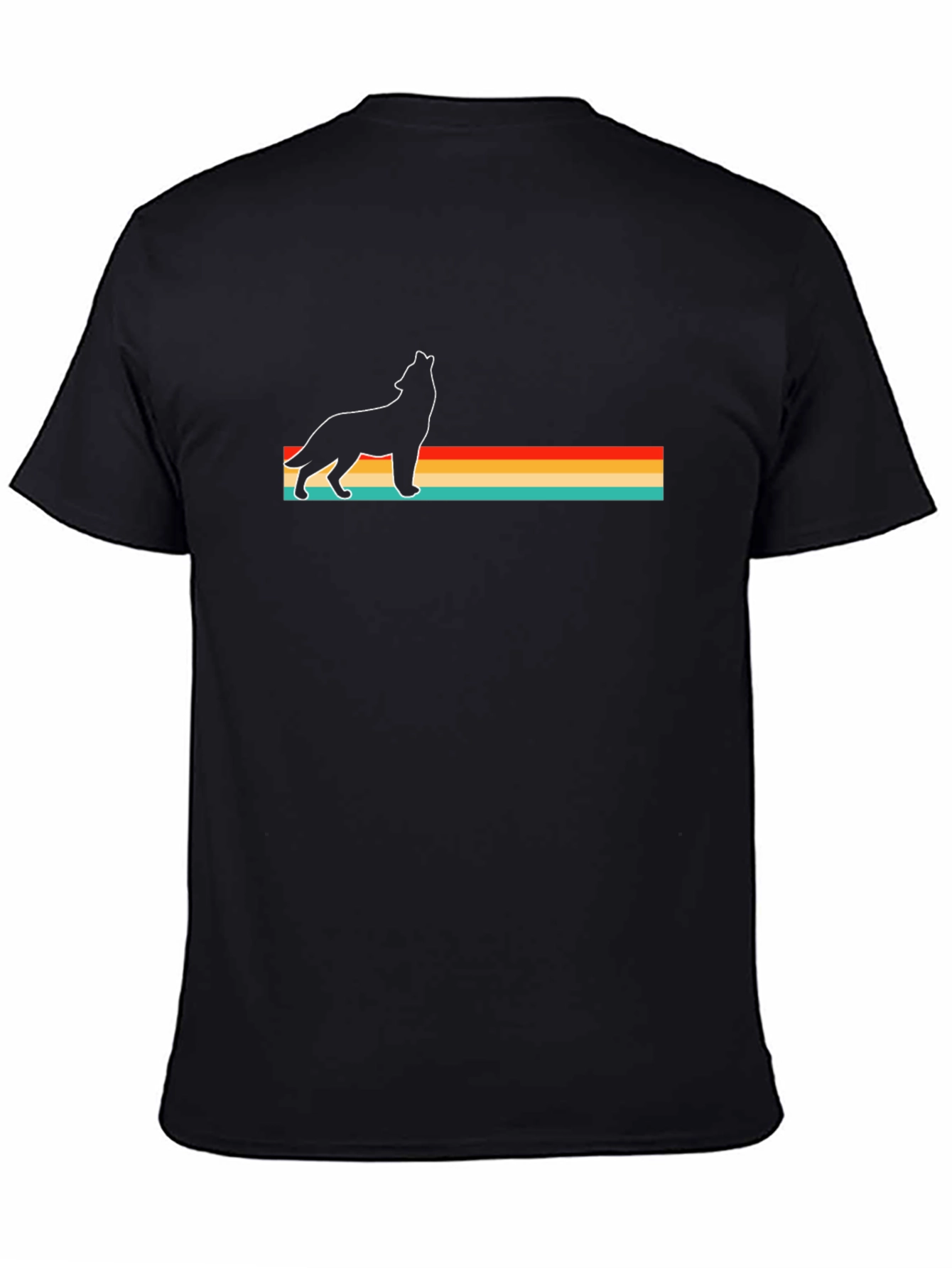 Retro Wolf Graphic Tee - Black