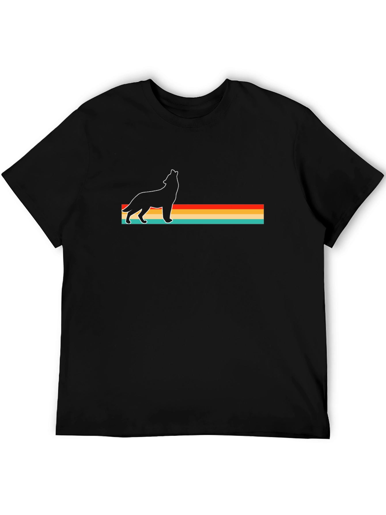 Retro Wolf Graphic Tee - Black