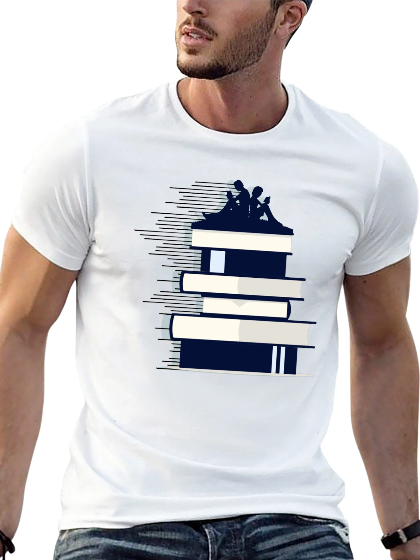 Book Stack Tee - Literary Fashion