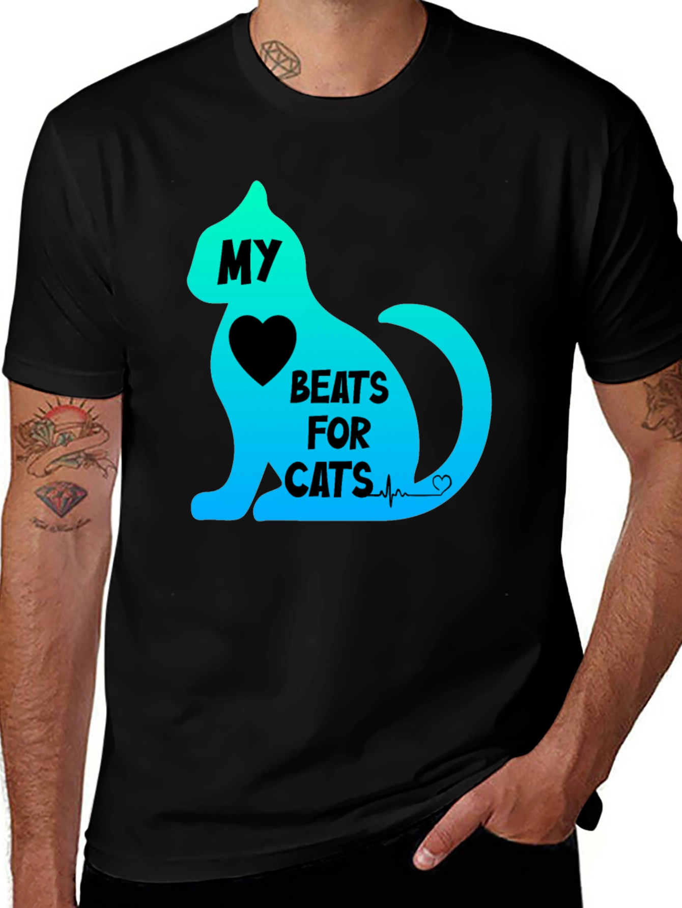 My Heart Beats For Cats Graphic Tee