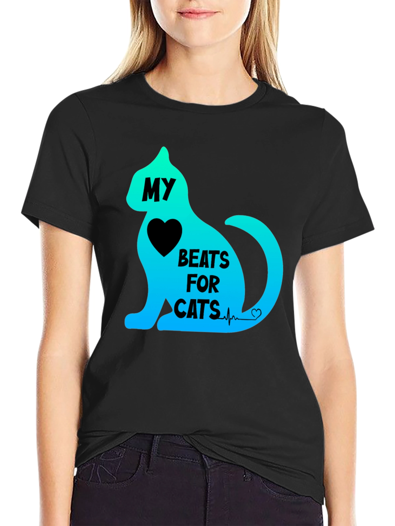 My Heart Beats For Cats Graphic Tee
