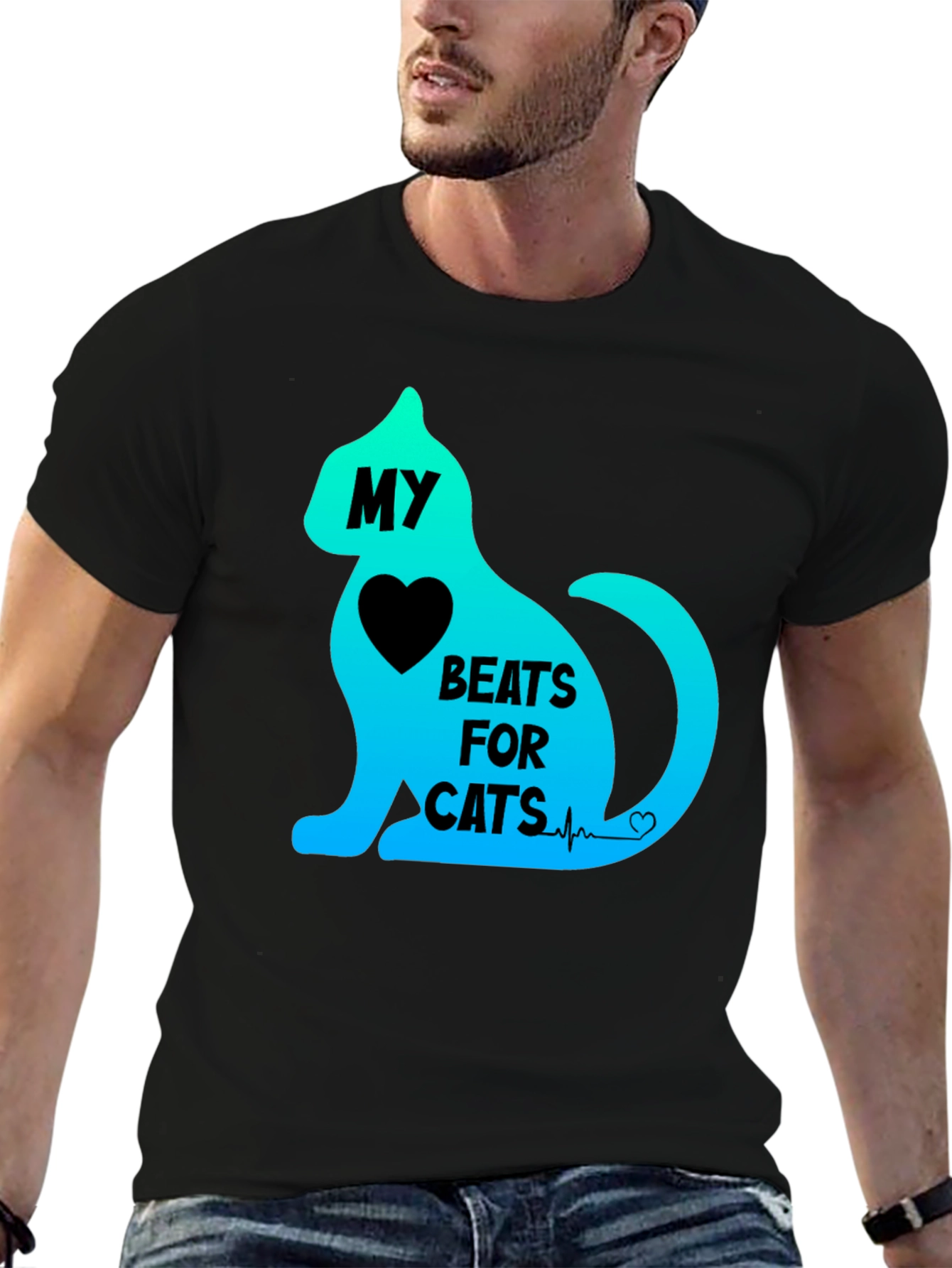 My Heart Beats For Cats Graphic Tee