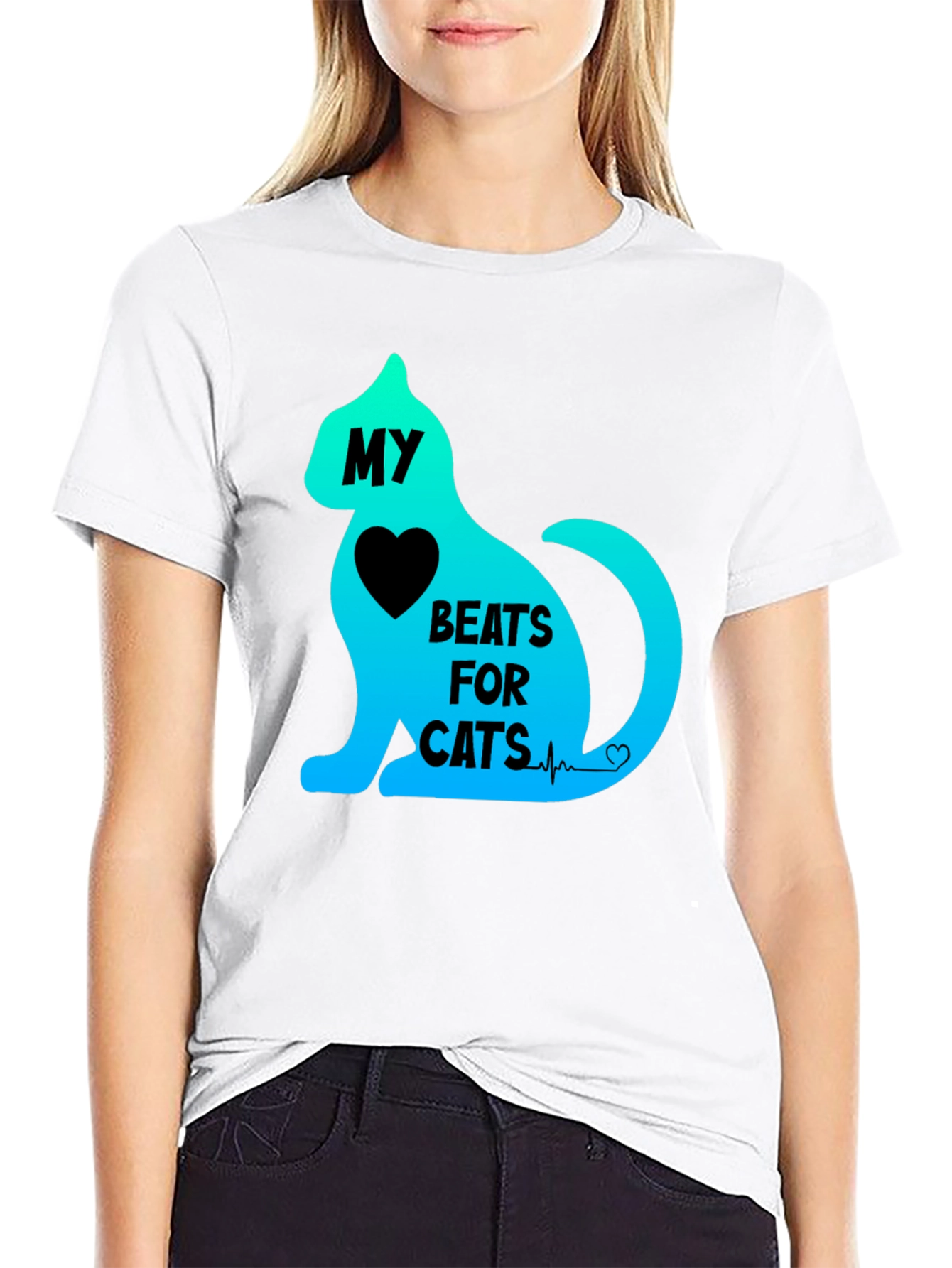 My Heart Beats For Cats Graphic Tee