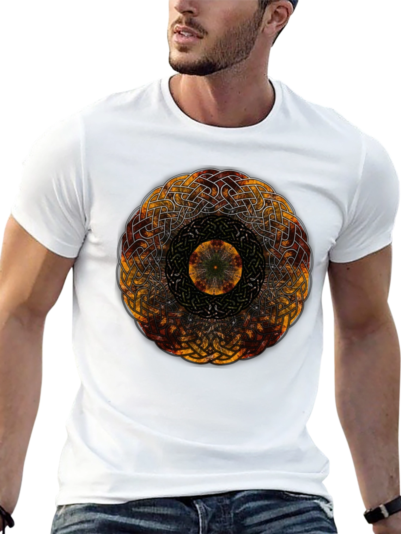 Celtic Knot Mandala Graphic Black Tee