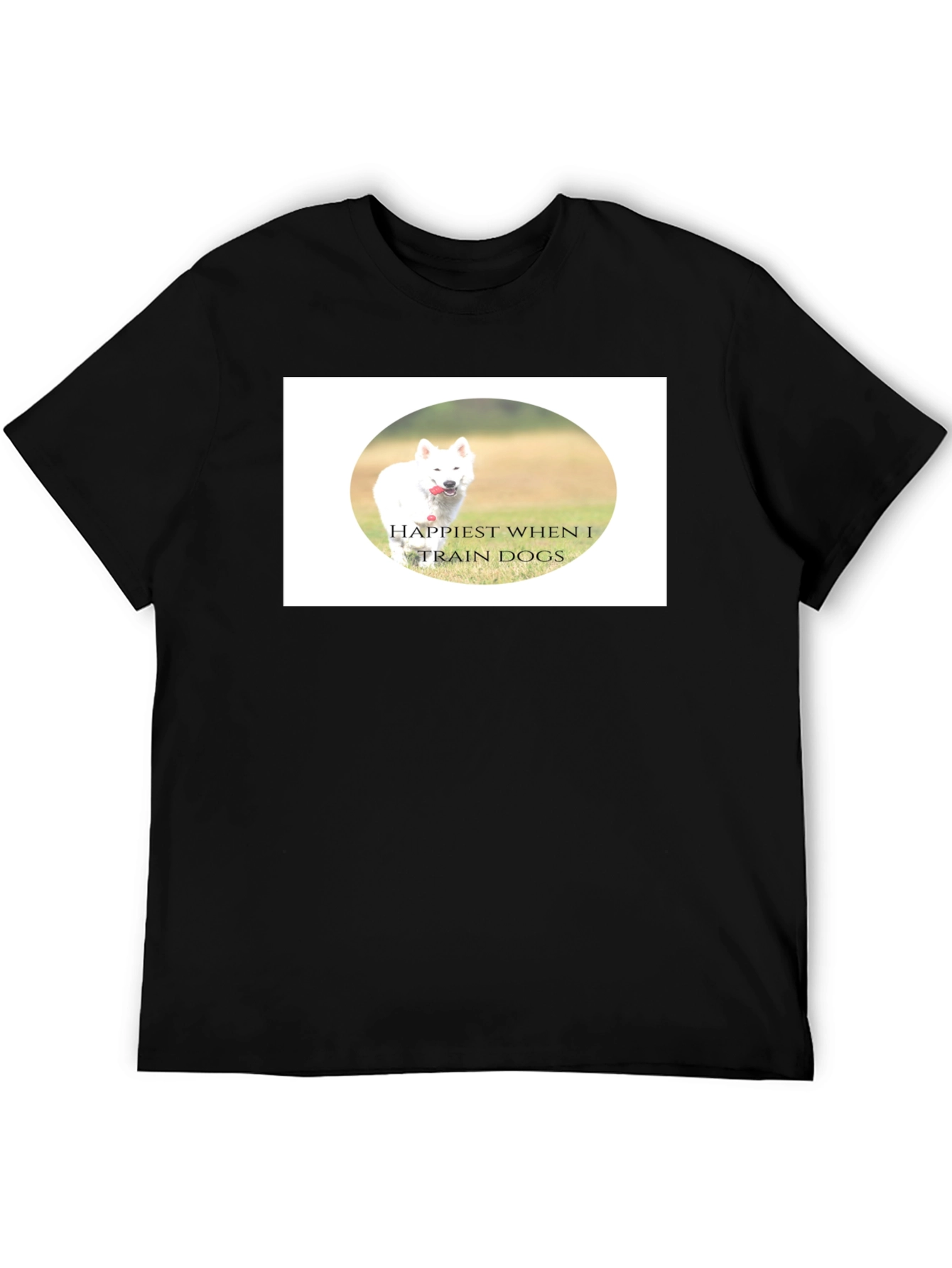 Happiest When I Train Dogs Black T-Shirt