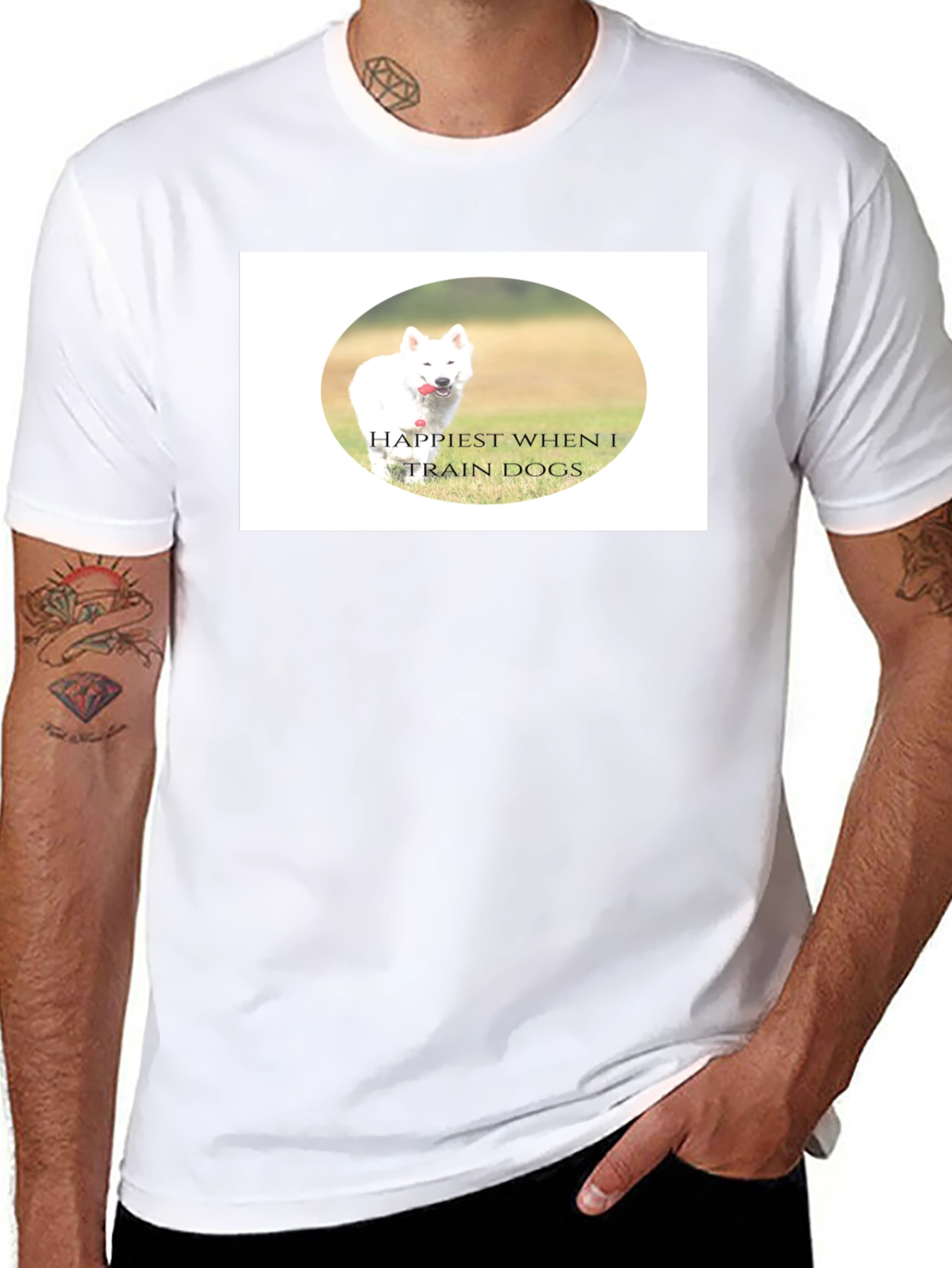 Happiest When I Train Dogs Black T-Shirt