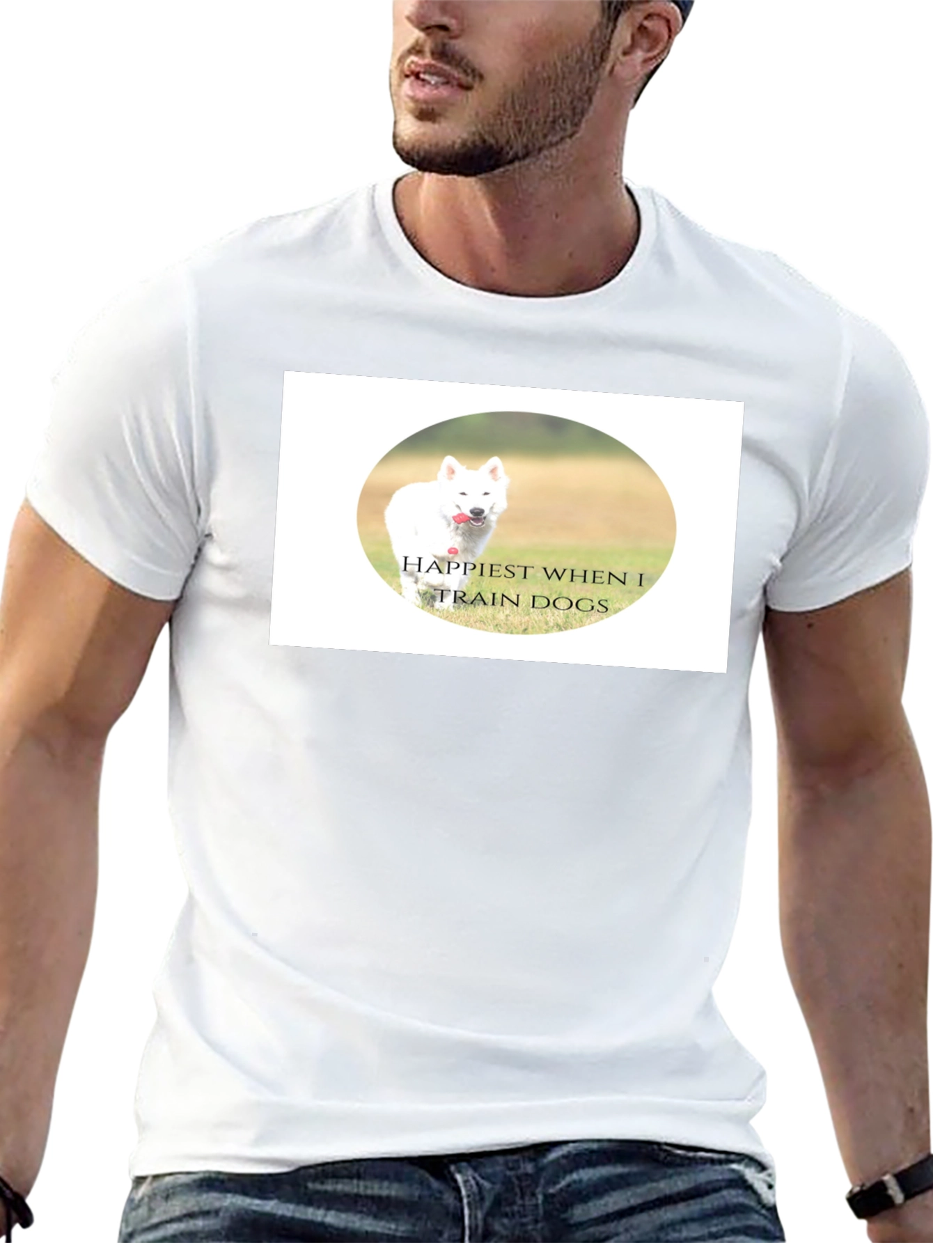 Happiest When I Train Dogs Black T-Shirt