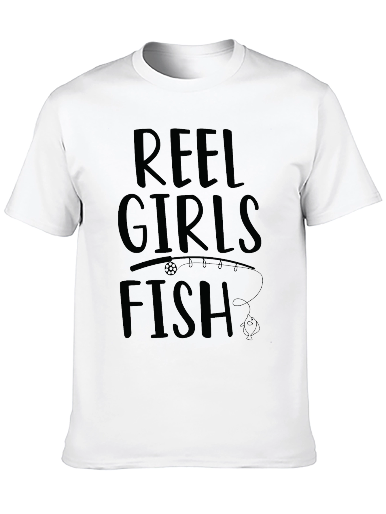 Reel Girls Fish Black Graphic Tee