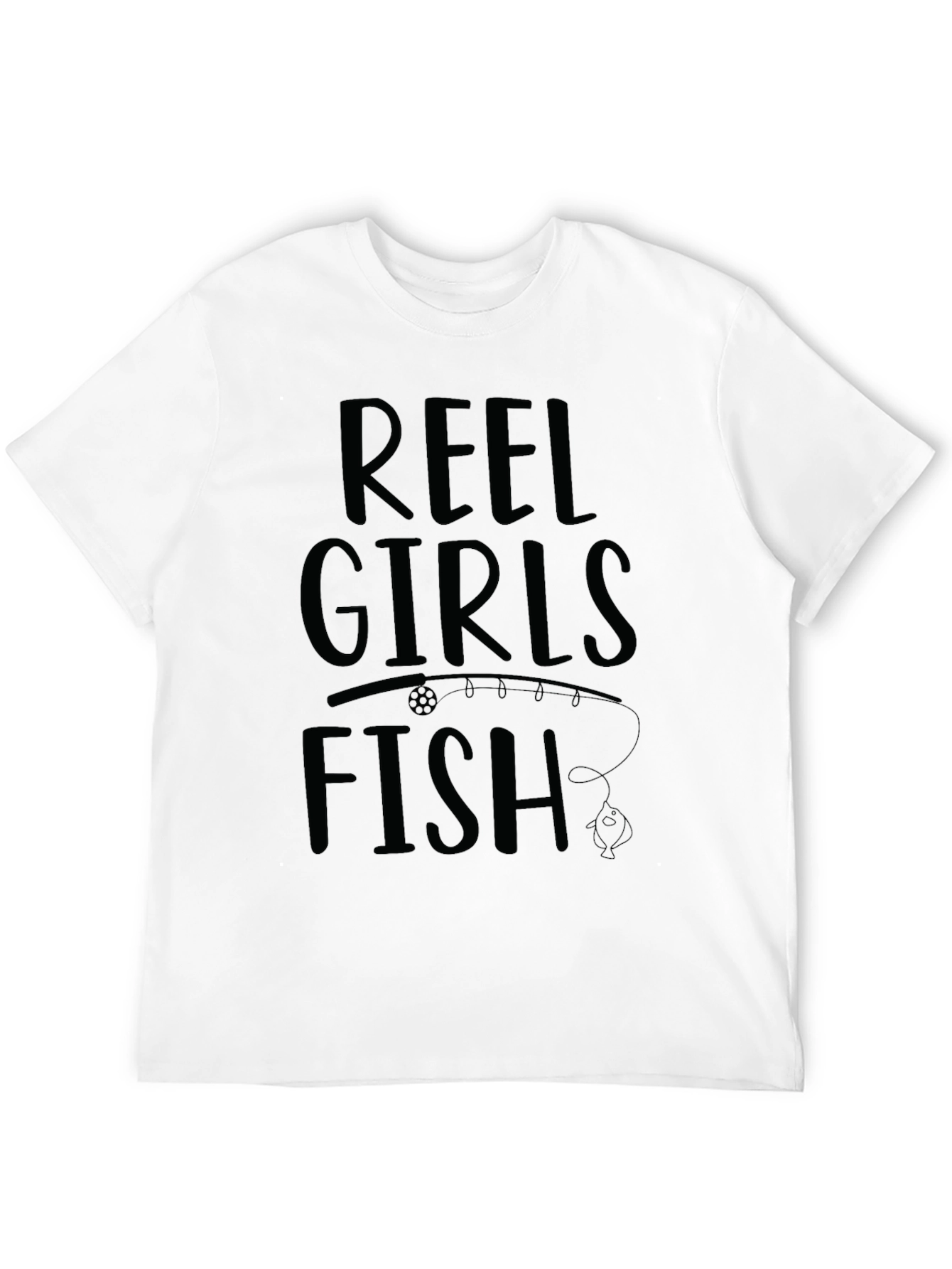 Reel Girls Fish Black Graphic Tee