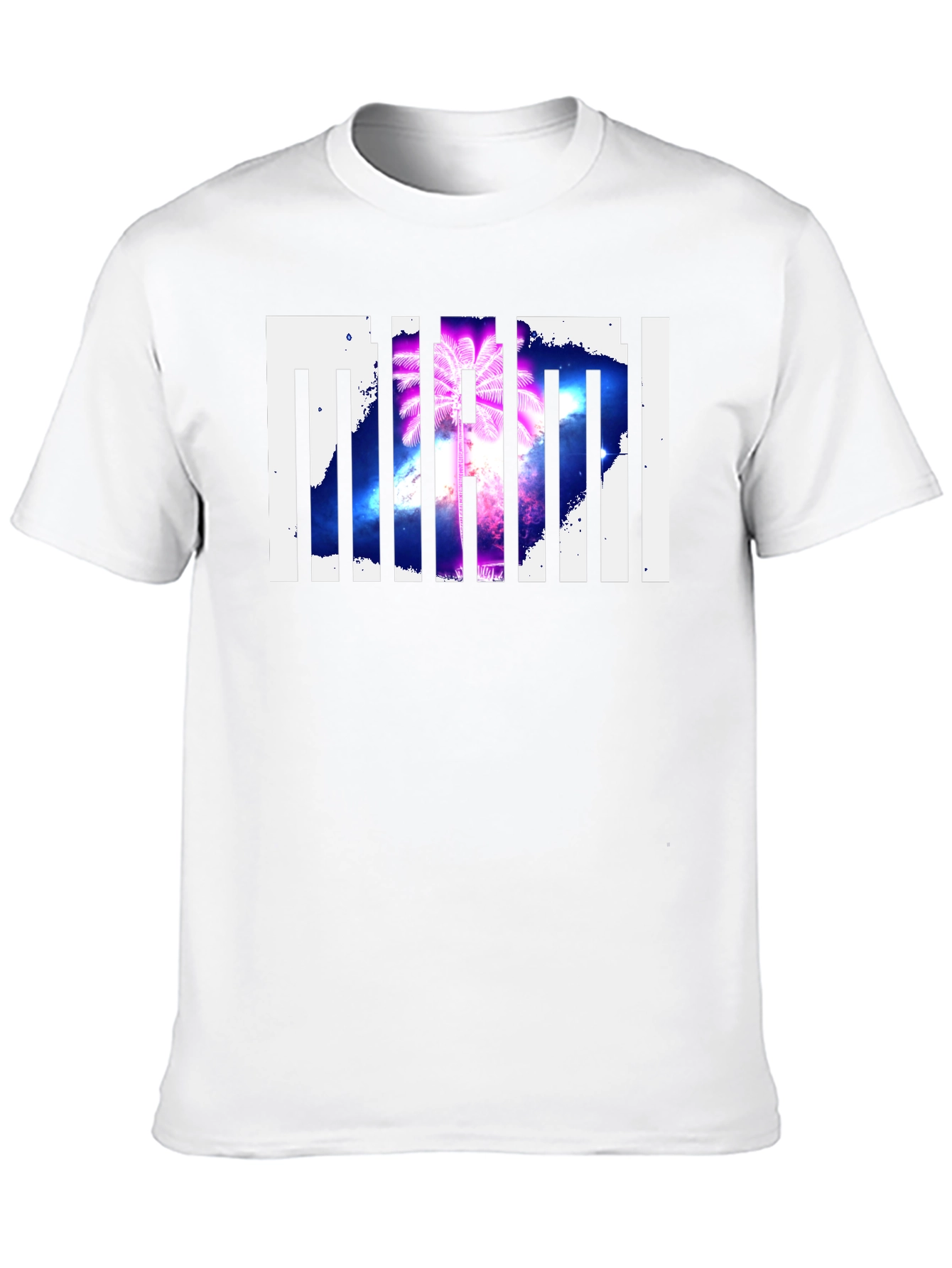 Miami Palm Tree Graphic Print Black T-Shirt