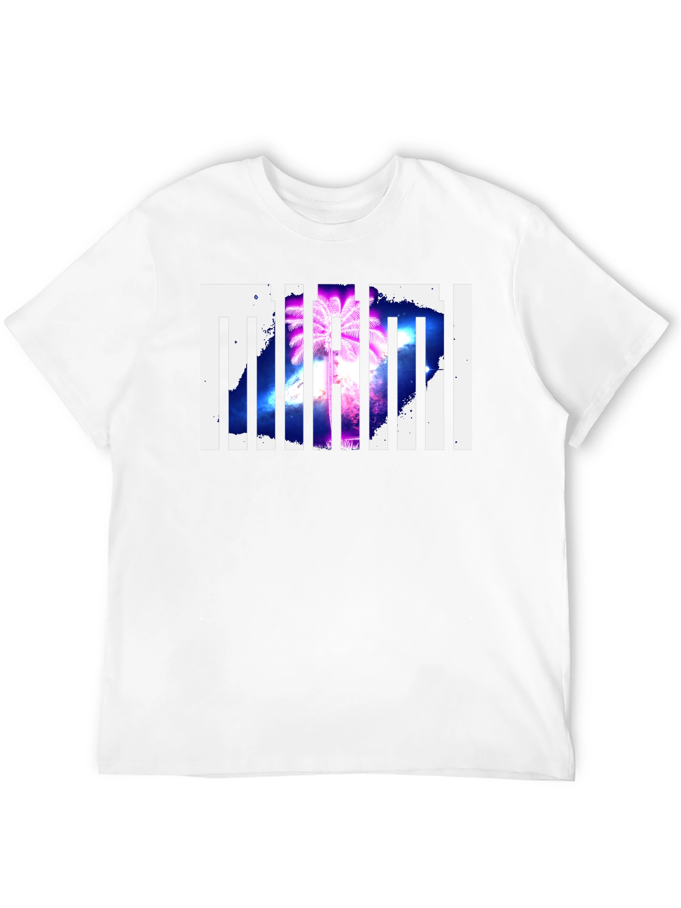 Miami Palm Tree Graphic Print Black T-Shirt