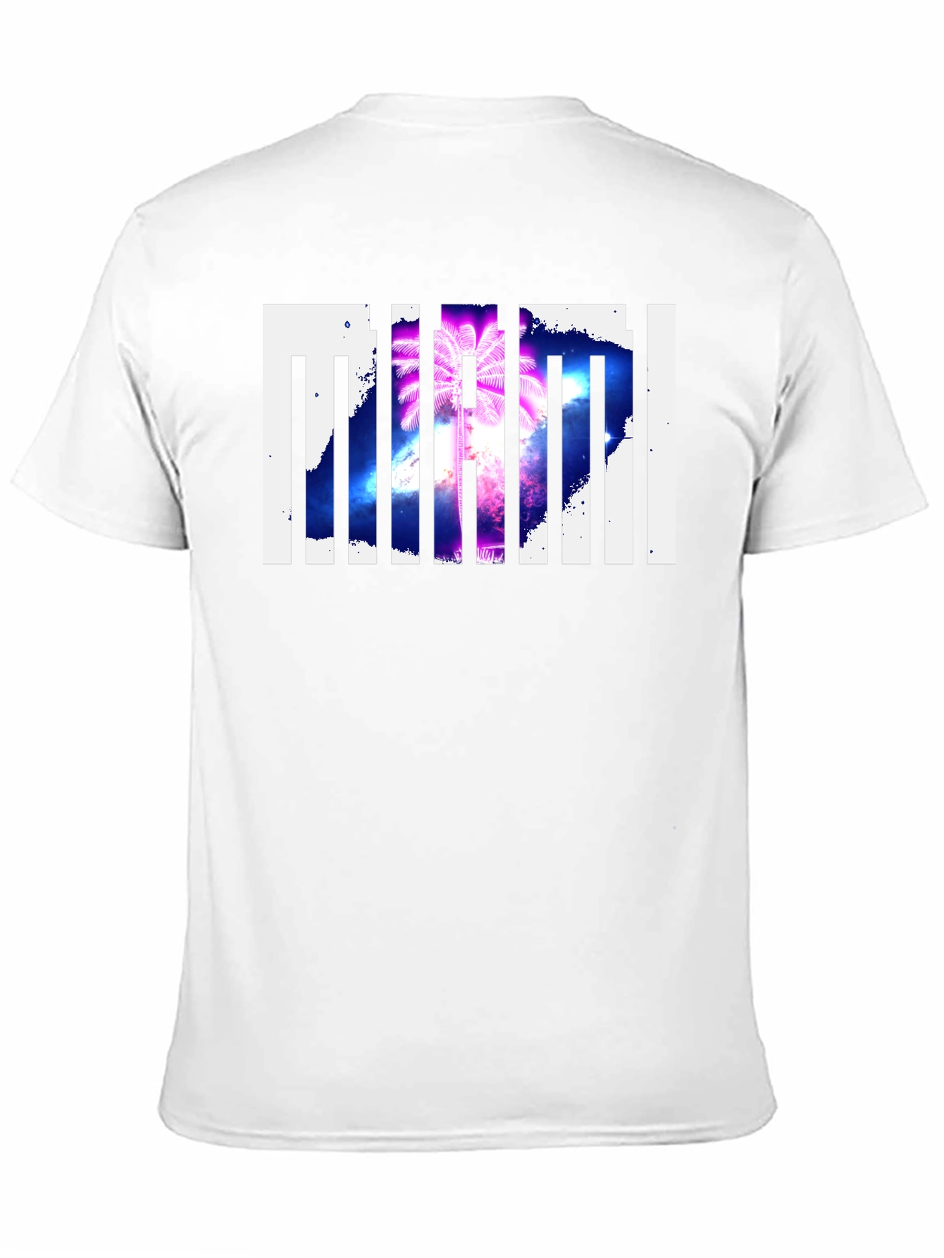 Miami Palm Tree Graphic Print Black T-Shirt