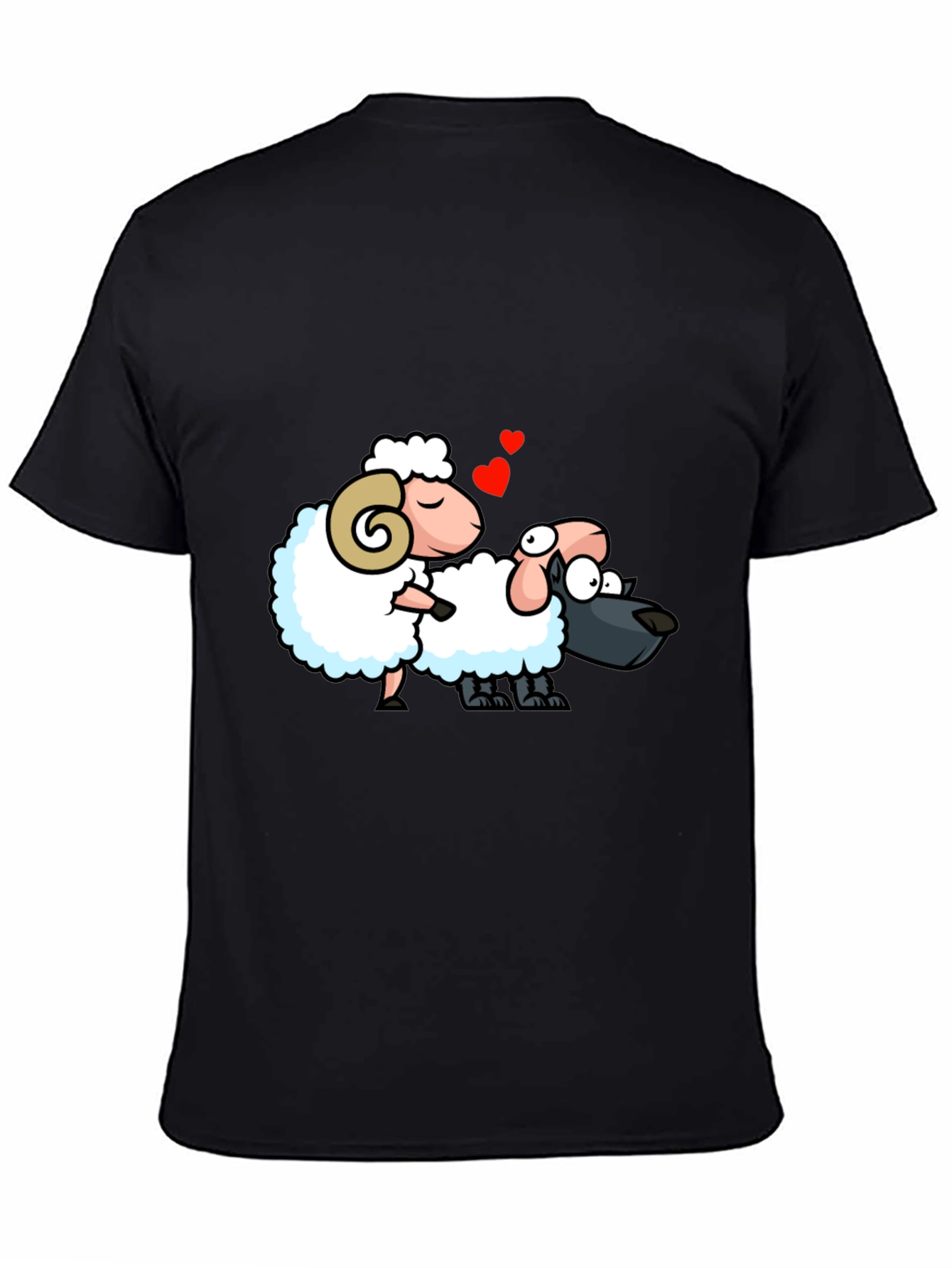 Funny Sheep & Wolf T-Shirt - Cartoon Love