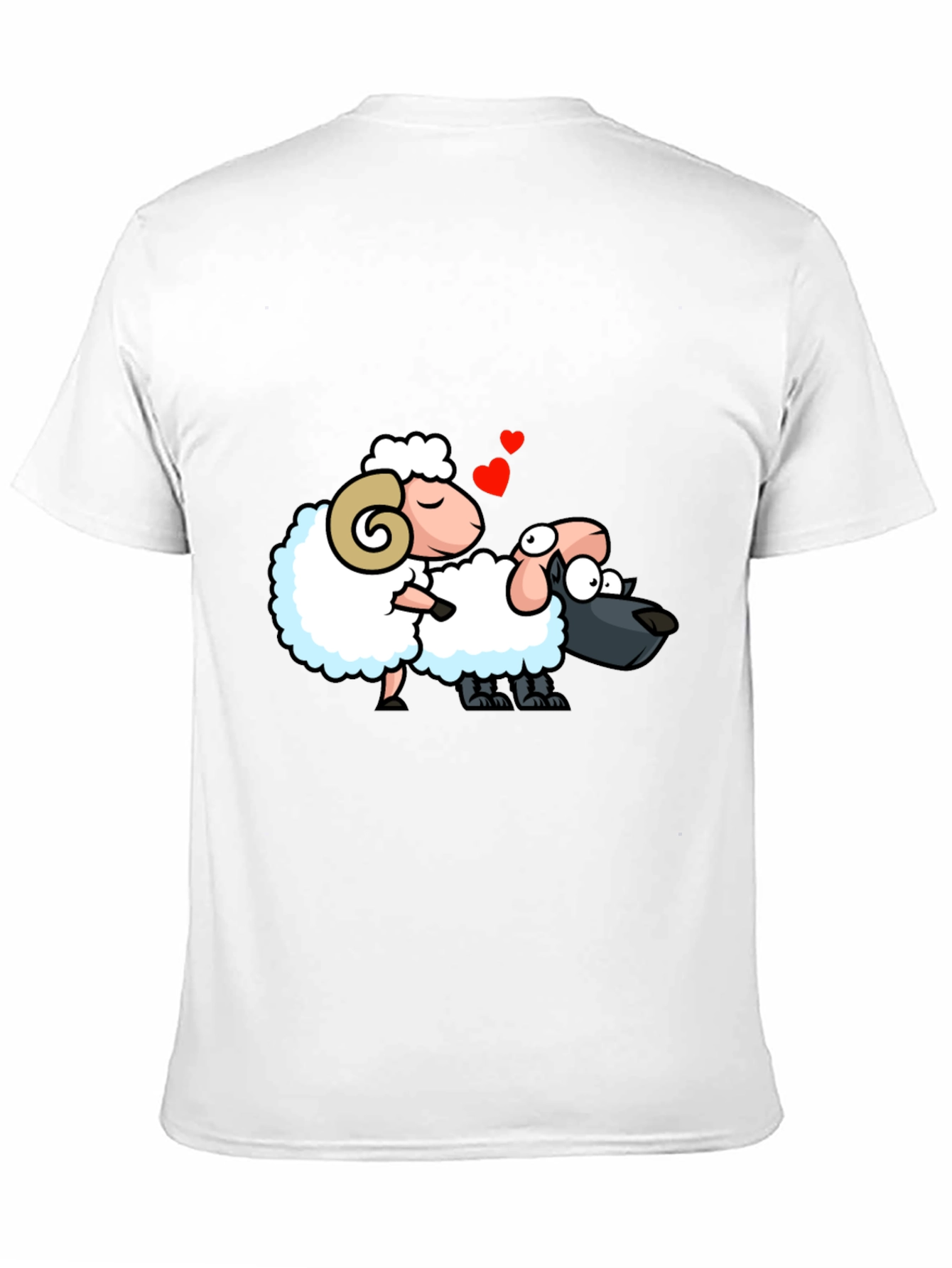 Funny Sheep & Wolf T-Shirt - Cartoon Love