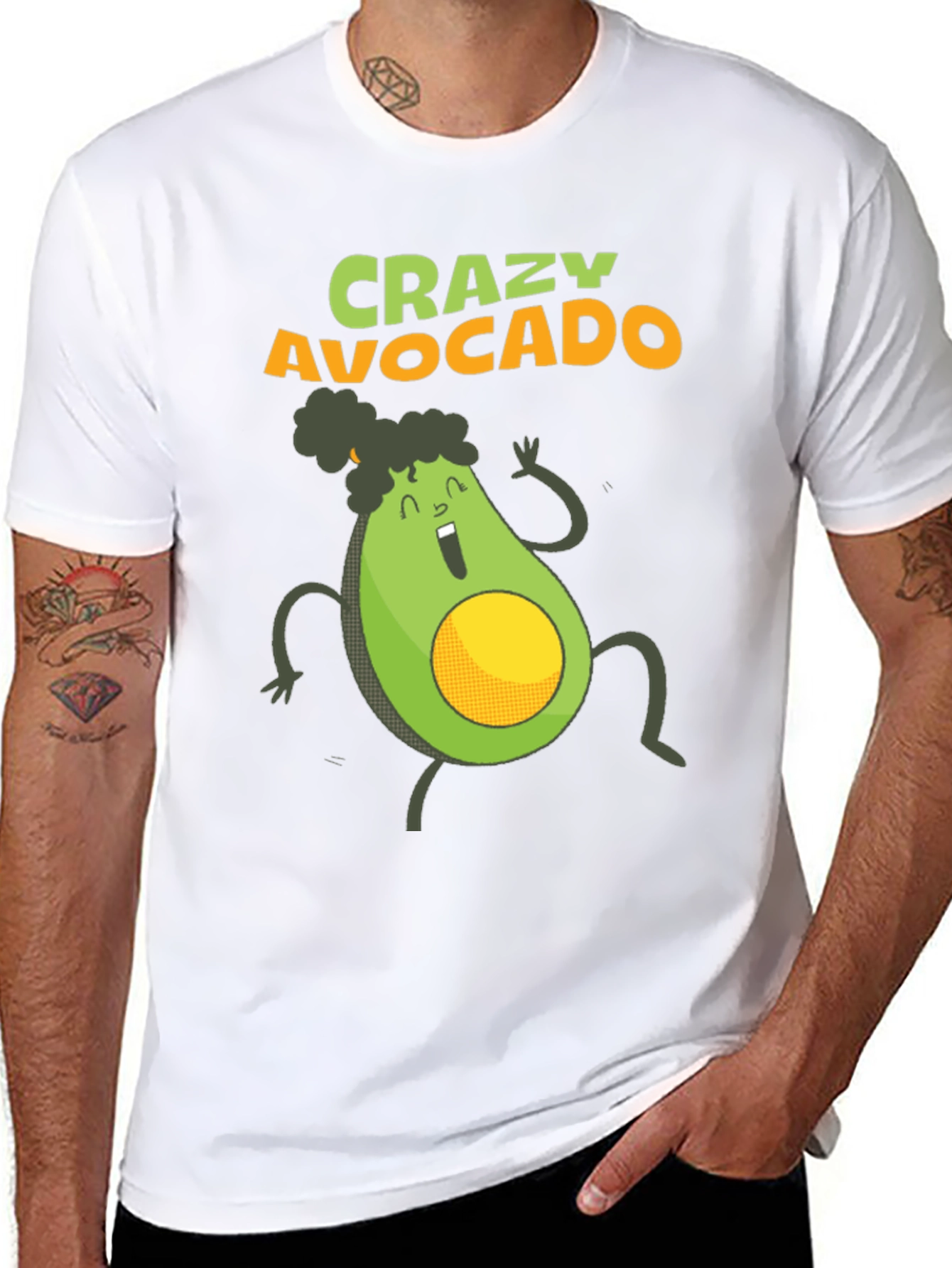 Crazy Avocado Graphic T-Shirt - Fun & Unique Design