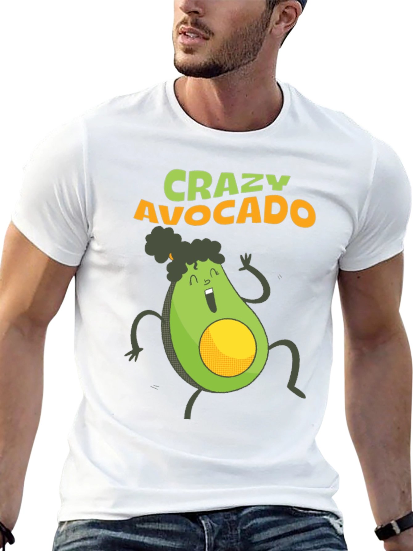 Crazy Avocado Graphic T-Shirt - Fun & Unique Design