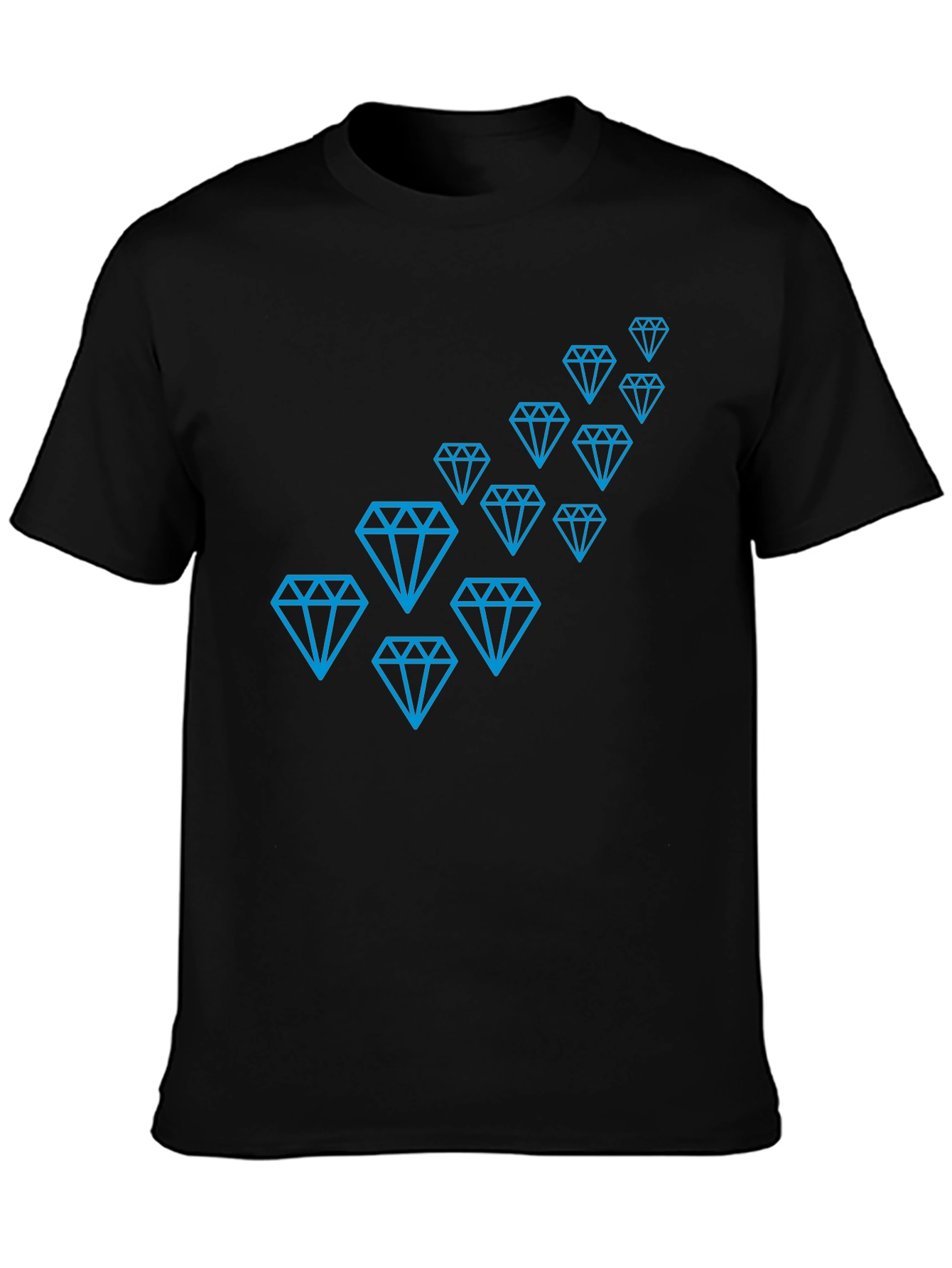Diamond Pattern Black T-Shirt