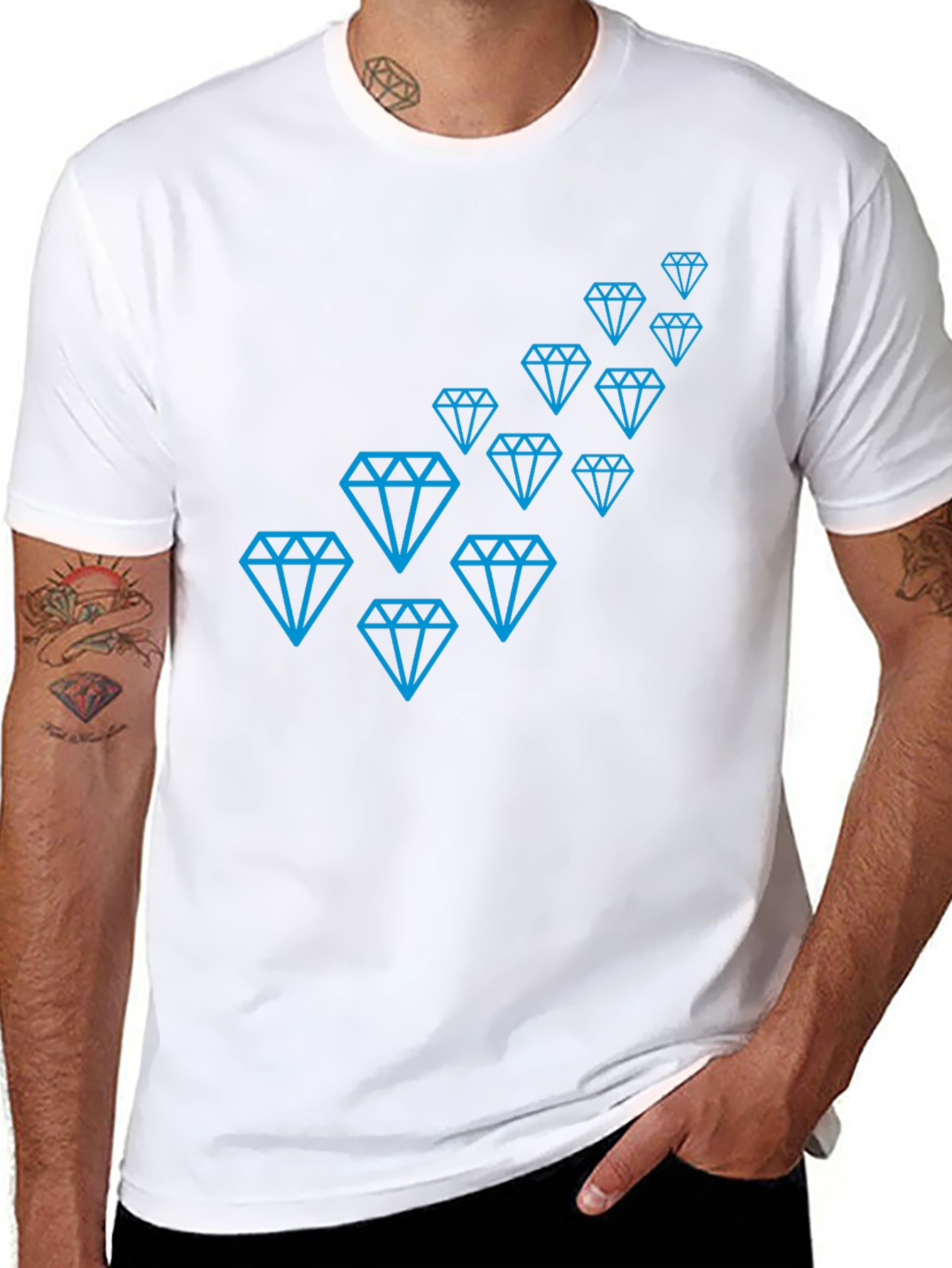 Diamond Pattern Black T-Shirt