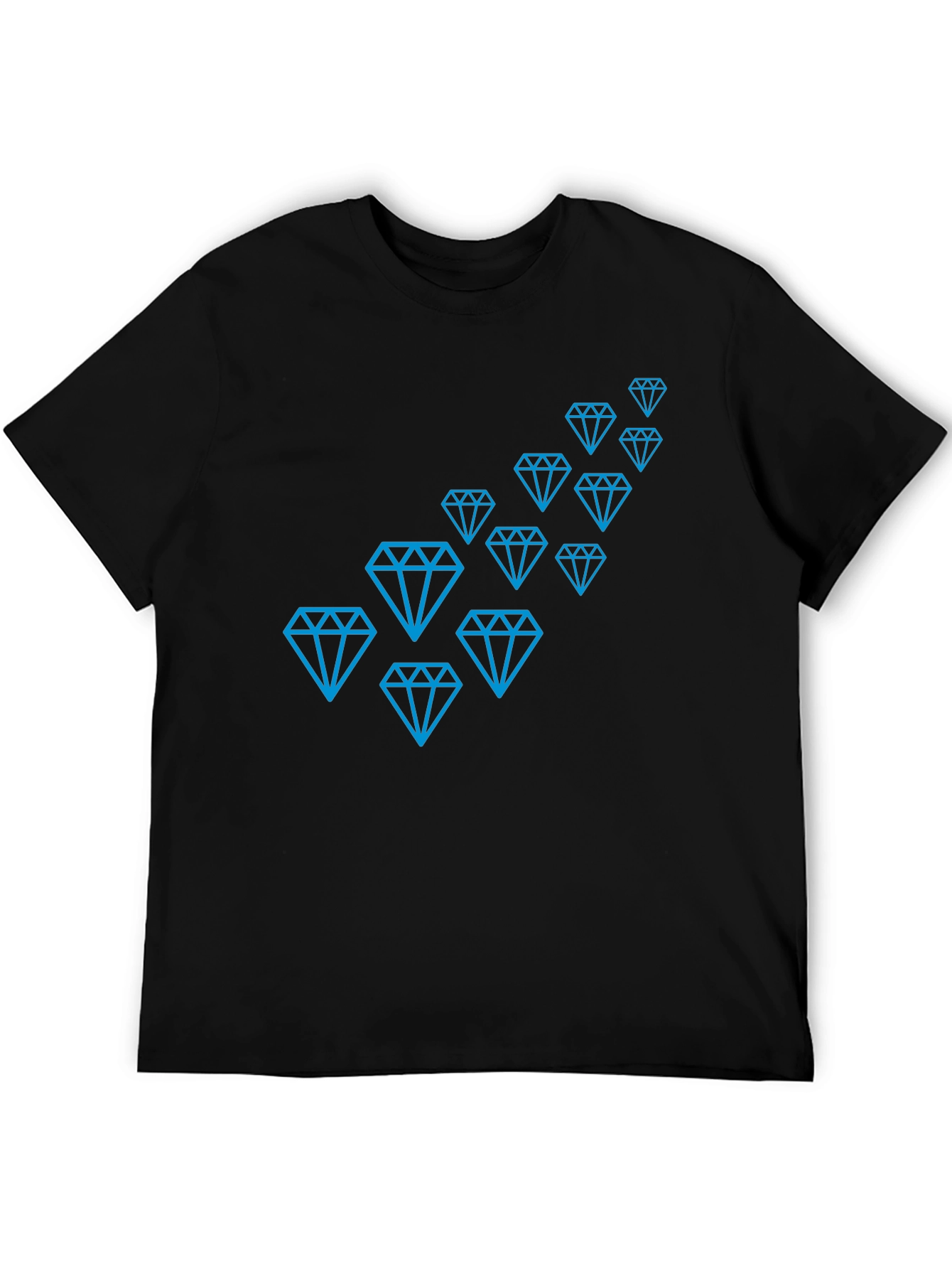 Diamond Pattern Black T-Shirt