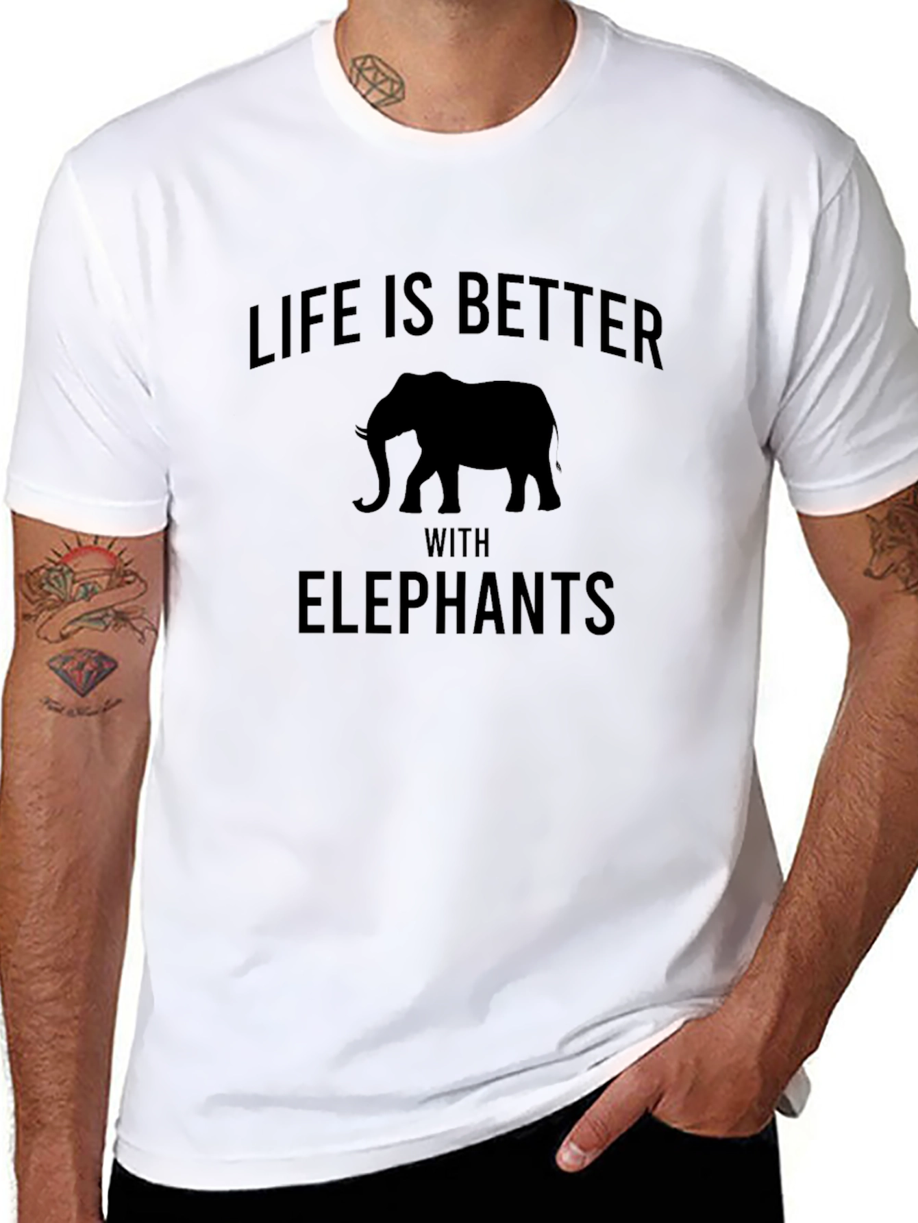 Life is Better with Elephants Graphic T-Shirt