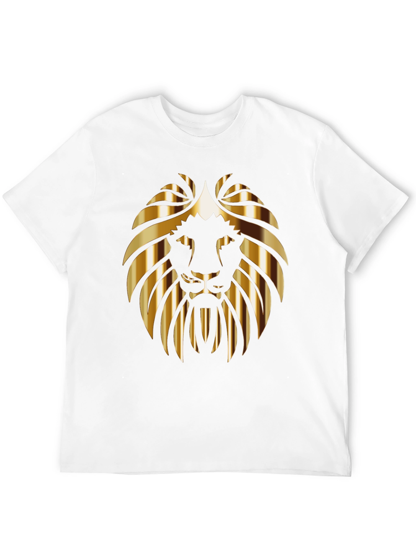Golden Lion Head Black T-Shirt