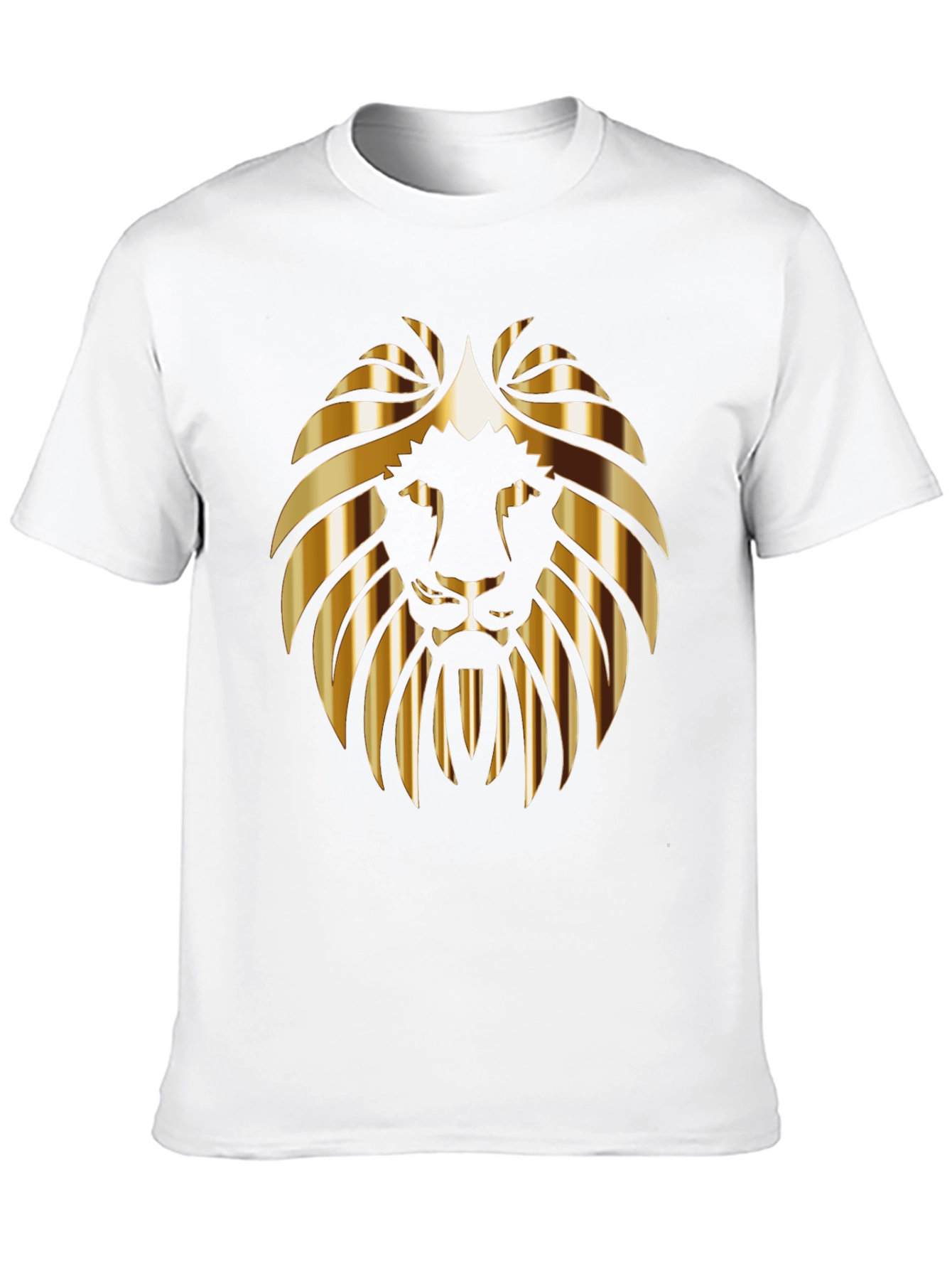 Golden Lion Head Black T-Shirt