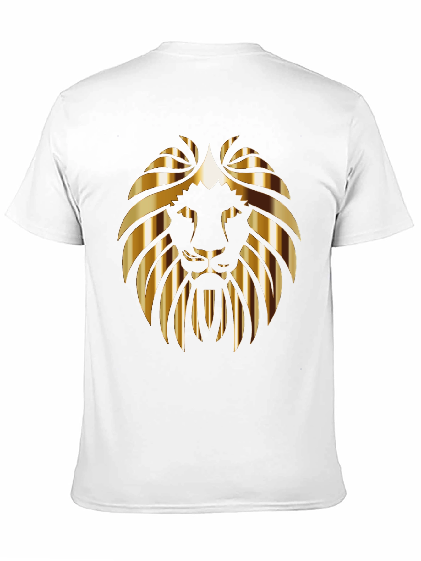 Golden Lion Head Black T-Shirt